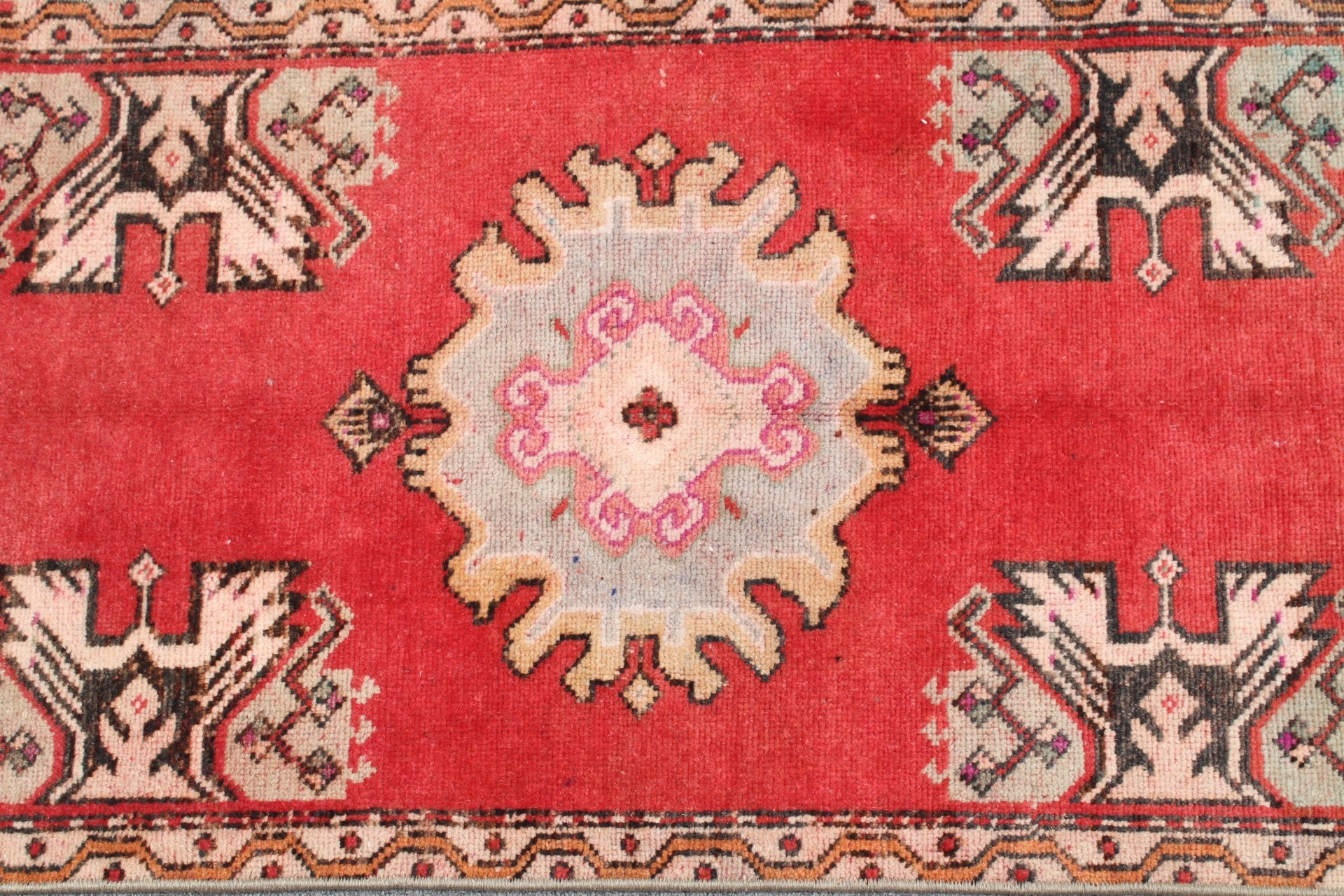 Red Wool Rug, Art Rug, Vintage Rugs, Nursery Rugs, Bath Rug, Rugs for Kitchen, Oushak Rugs, 1.7x3.1 ft Small Rug, Turkish Rug