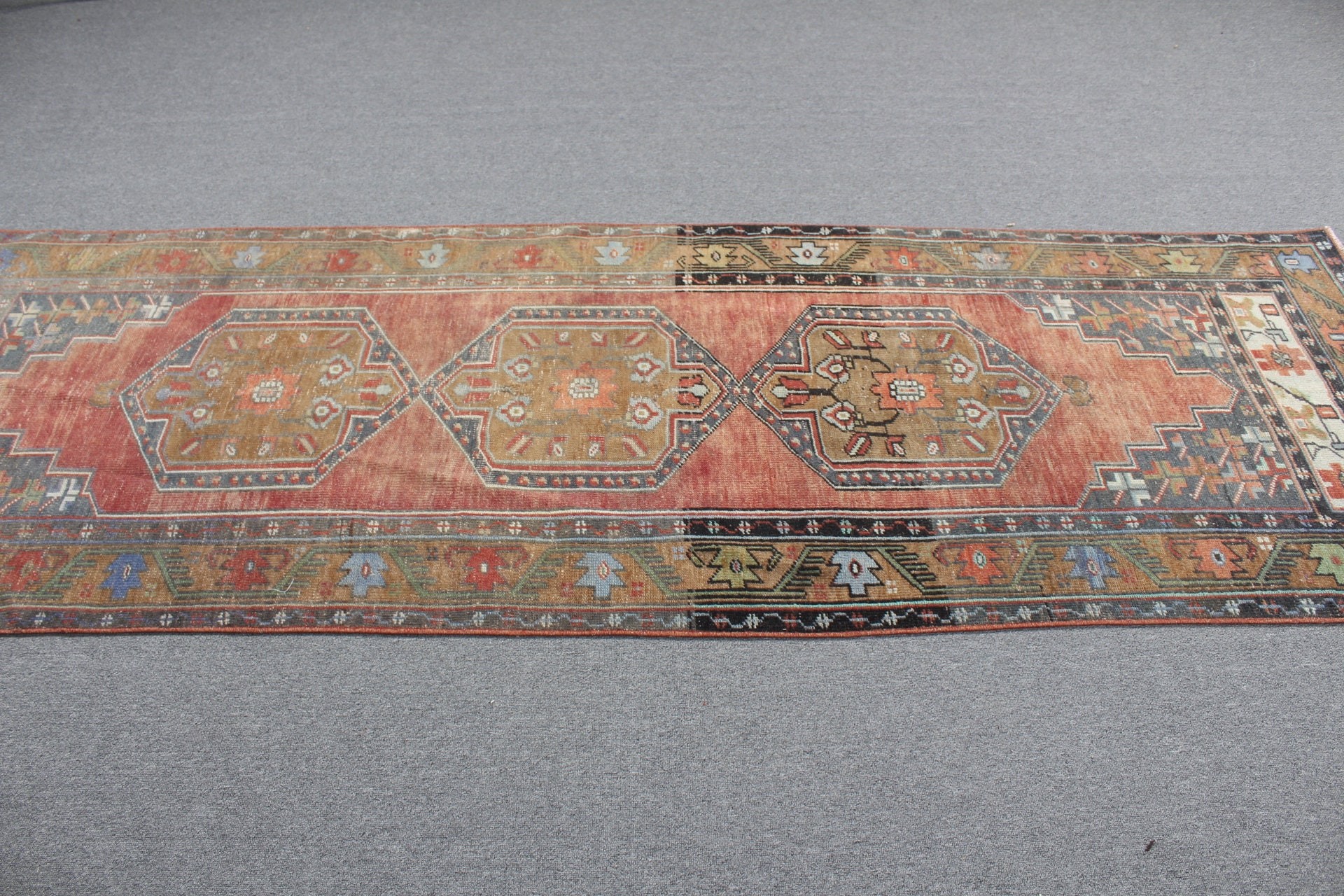 Koşucu Halıları, Yeşil Yer Halısı, Vintage Halılar, Antika Halı, Mutfak Halısı, Özel Halılar, Türk Halıları, Koridor Halısı, 3,2x9,4 ft Koşucu Halıları