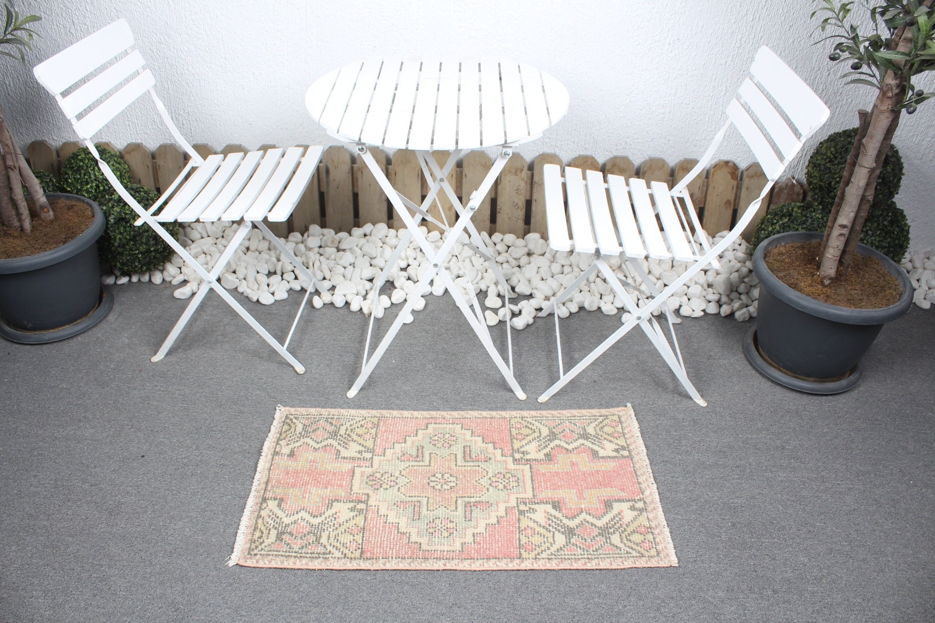 1.5x2.9 ft Küçük Halı, Duvara Asılı Halılar, Bej Fas Halısı, Vintage Halı, Havalı Halı, Oushak Halıları, Mutfak Halısı, Türk Halısı, Parlak Halılar