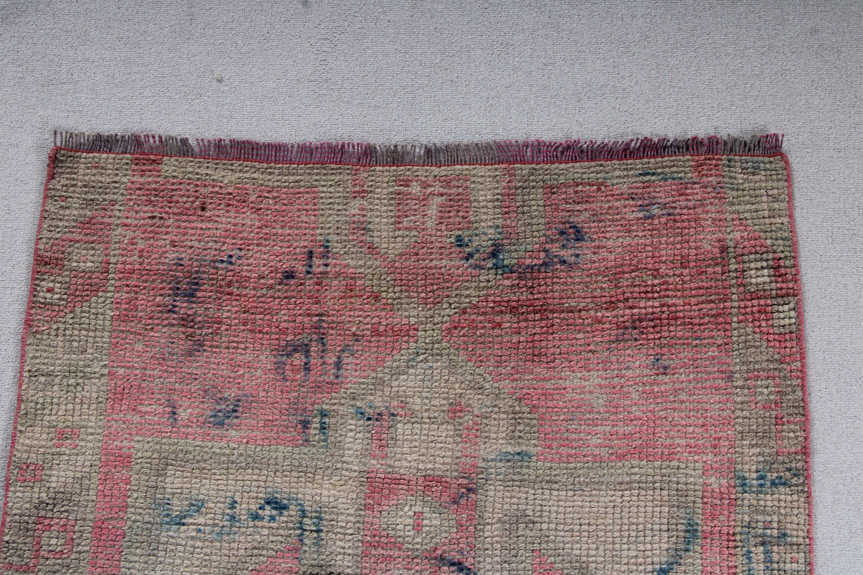 3.1x6.7 ft Accent Halı, Vintage Halılar, Yatak Odası Halıları, Pembe Boho Halıları, Lüks Halı, Türk Halısı, Yatak Odası Halısı, Mutfak Halısı, Açıklama Halıları