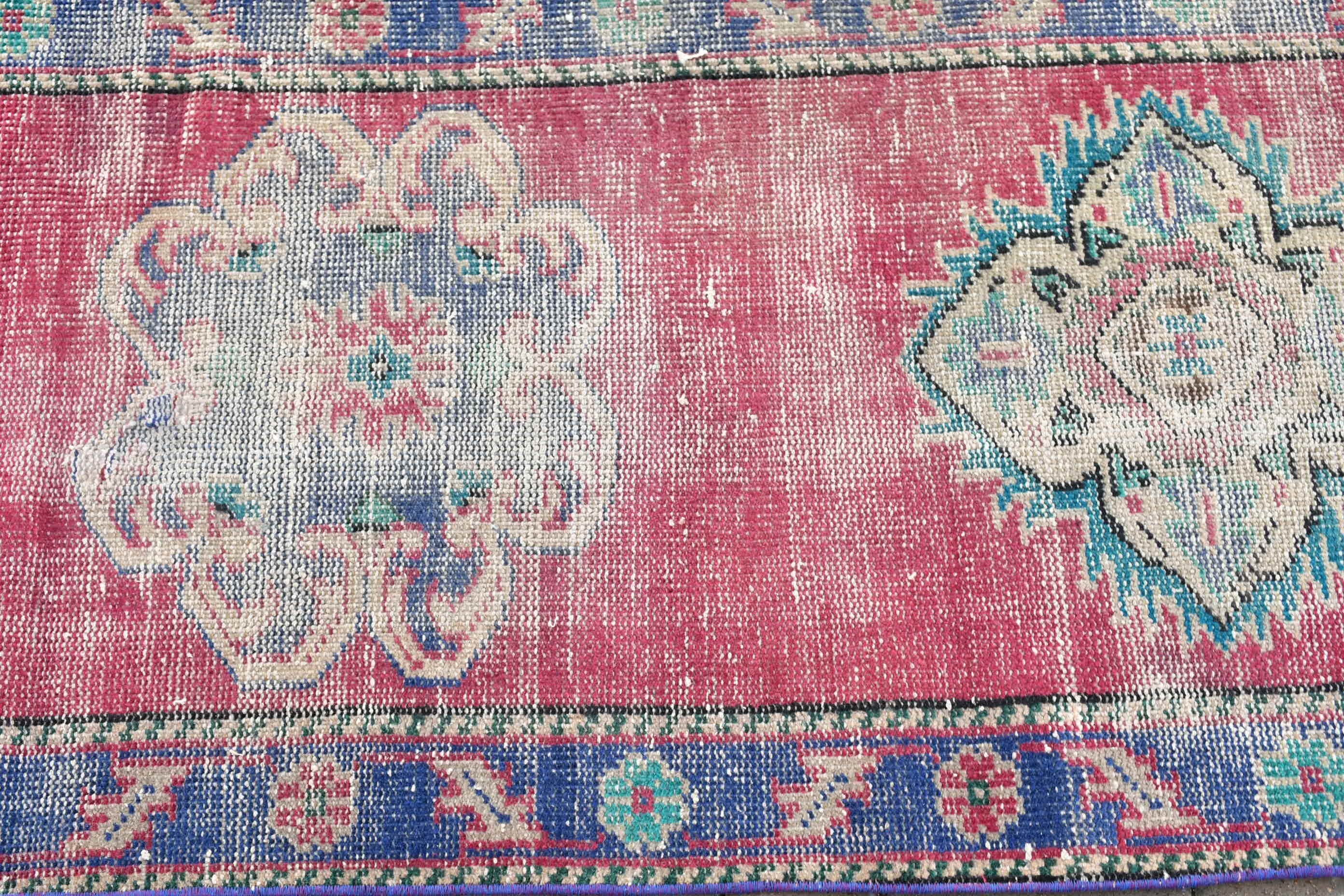 Rugs for Kitchen, Turkish Rug, Vintage Rug, Pink Floor Rug, 2.3x7.6 ft Runner Rug, Old Rug, Oriental Rug, Corridor Rug