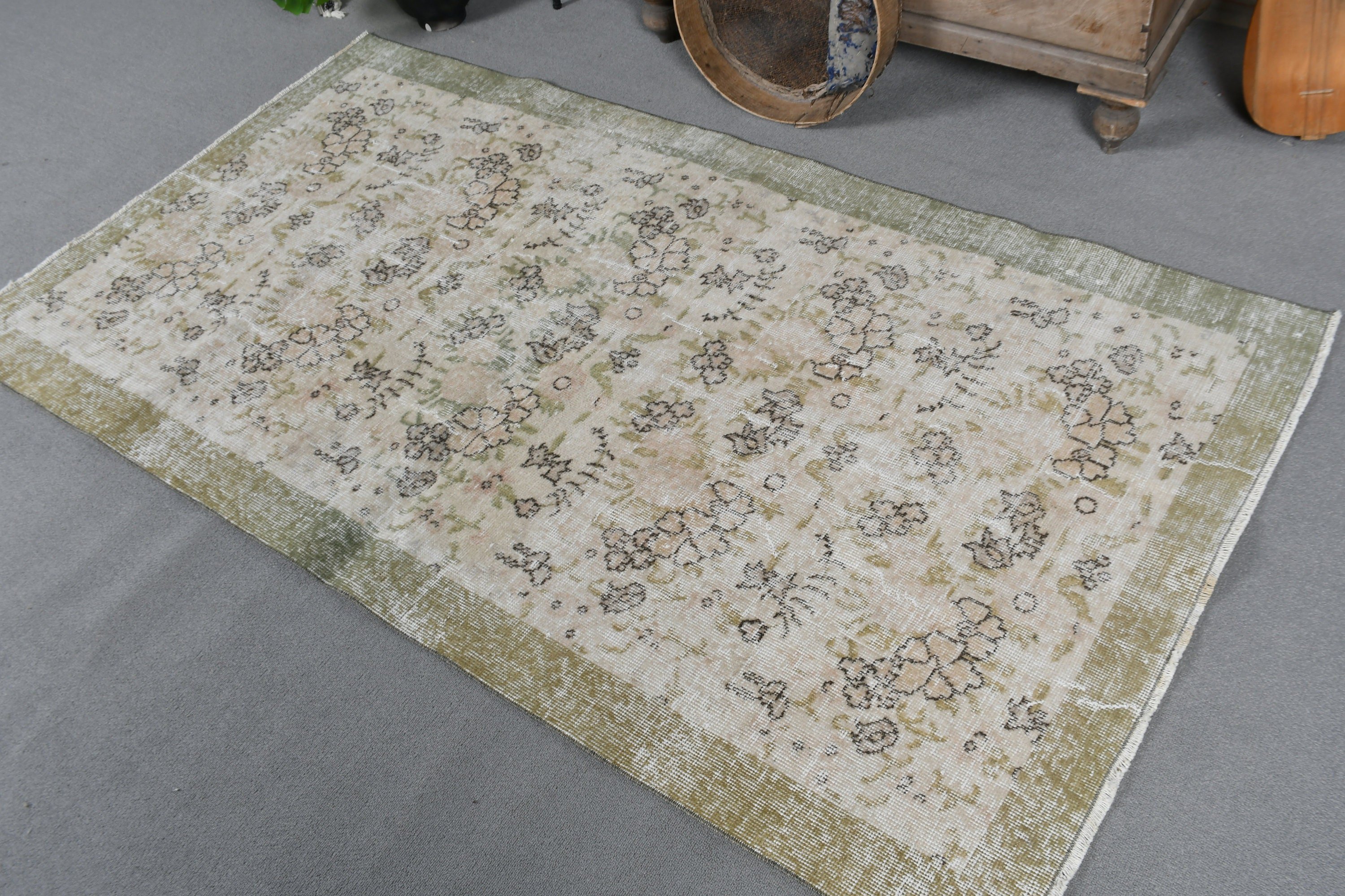 Entry Rug, Rugs for Bedroom, Bedroom Rugs, 3.6x6.4 ft Accent Rugs, Anatolian Rug, Vintage Rugs, Turkish Rug, Beige Wool Rug