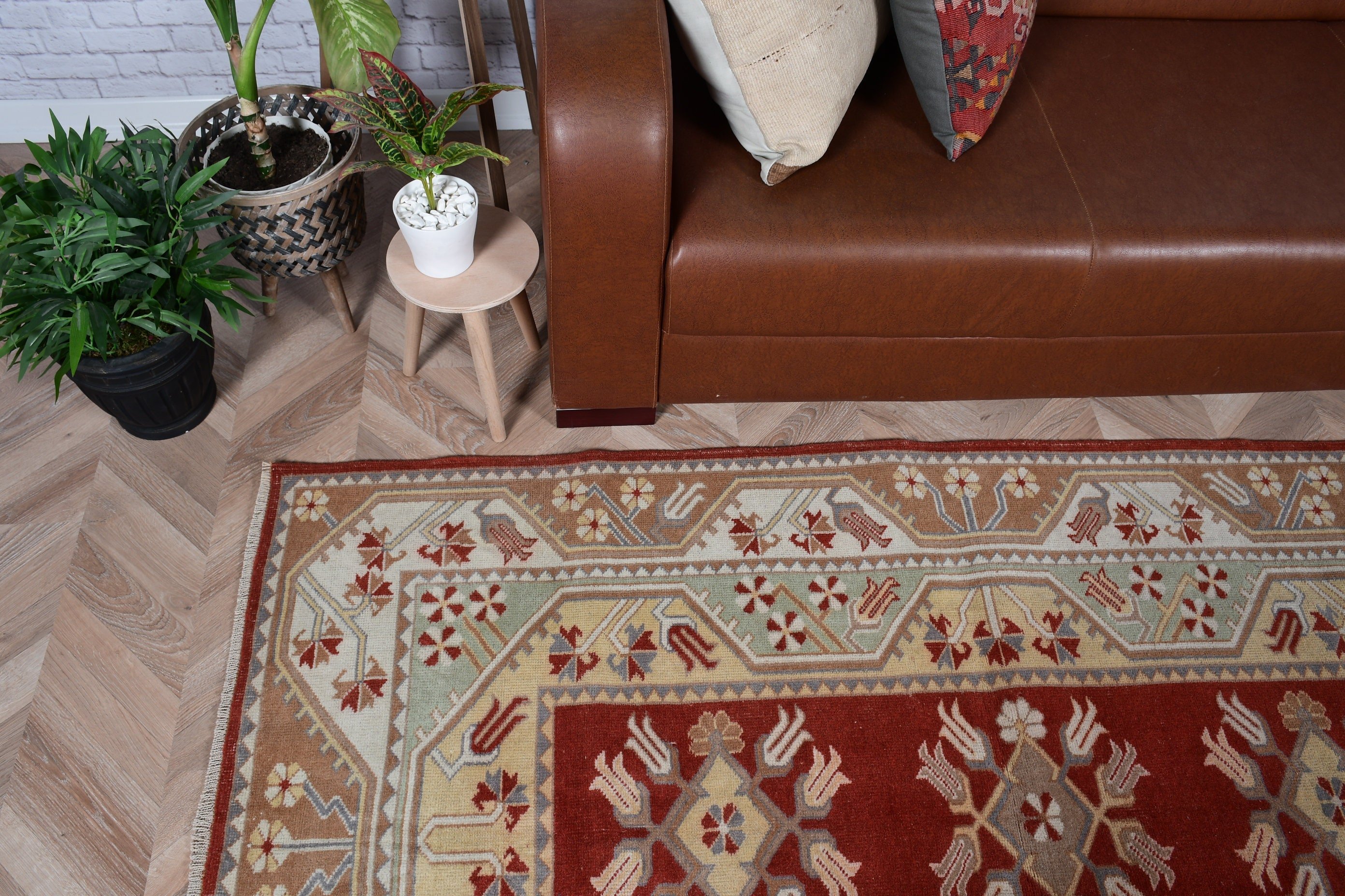 Red Moroccan Rug, Oushak Rug, Living Room Rug, Floor Rug, Antique Rug, Turkish Rugs, 3.9x6.5 ft Area Rug, Vintage Rugs, Rugs for Kitchen