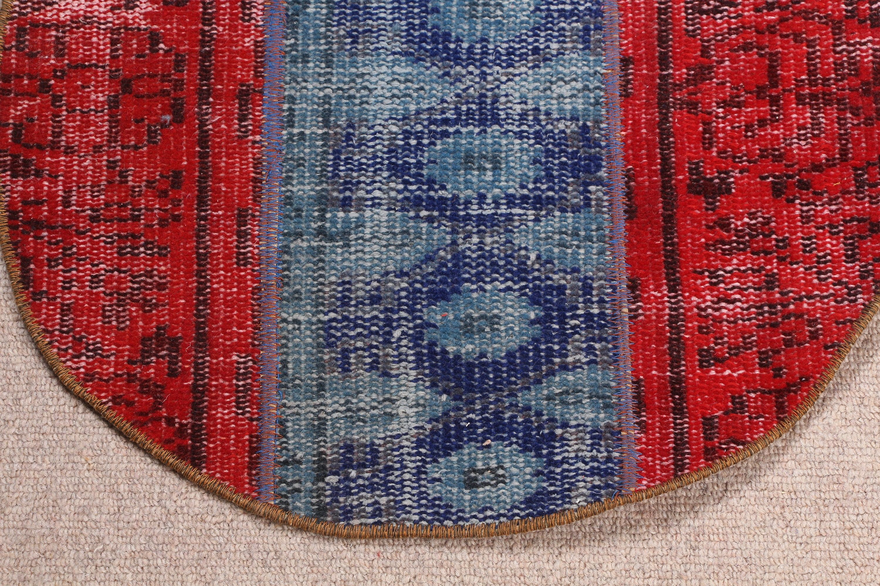 1.7x1.7 ft Küçük Halılar, Giriş Halıları, Çocuk Halısı, Anadolu Halısı, Kırmızı Ev Dekor Halısı, Türk Halısı, Yün Halılar, Vintage Halılar, Banyo Halıları