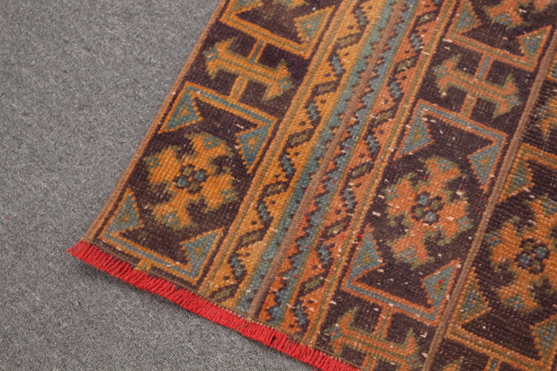 Turkish Rug, Rugs for Bath, Nursery Rug, Kitchen Rug, Vintage Rug, Orange  2.1x4.6 ft Small Rugs, Wool Rugs, Bath Rugs