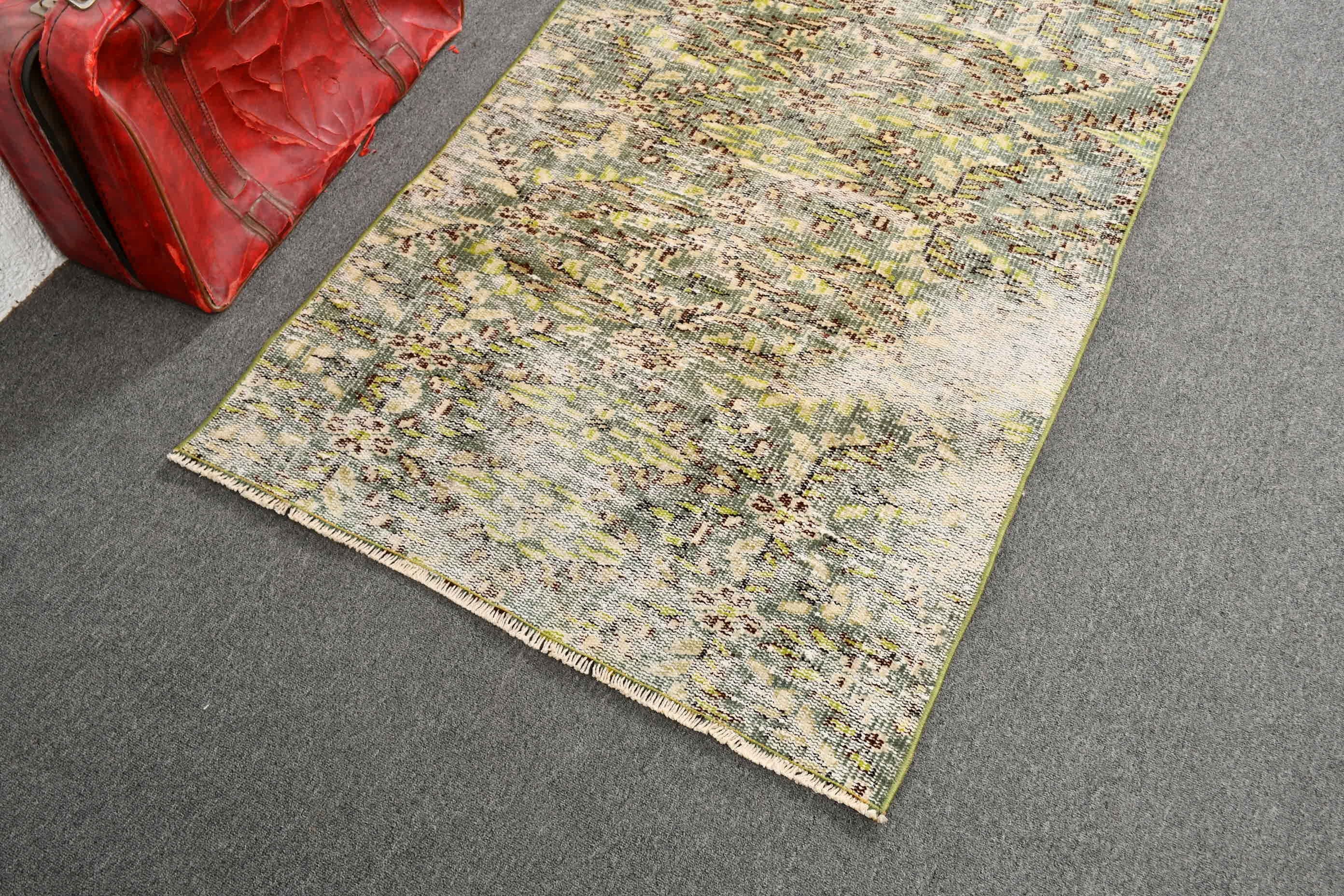 Entry Rug, Rugs for Entry, Vintage Rug, Floor Rug, Green Kitchen Rug, Turkish Rug, Oriental Rug, Bedroom Rug, 2.9x6.4 ft Accent Rug