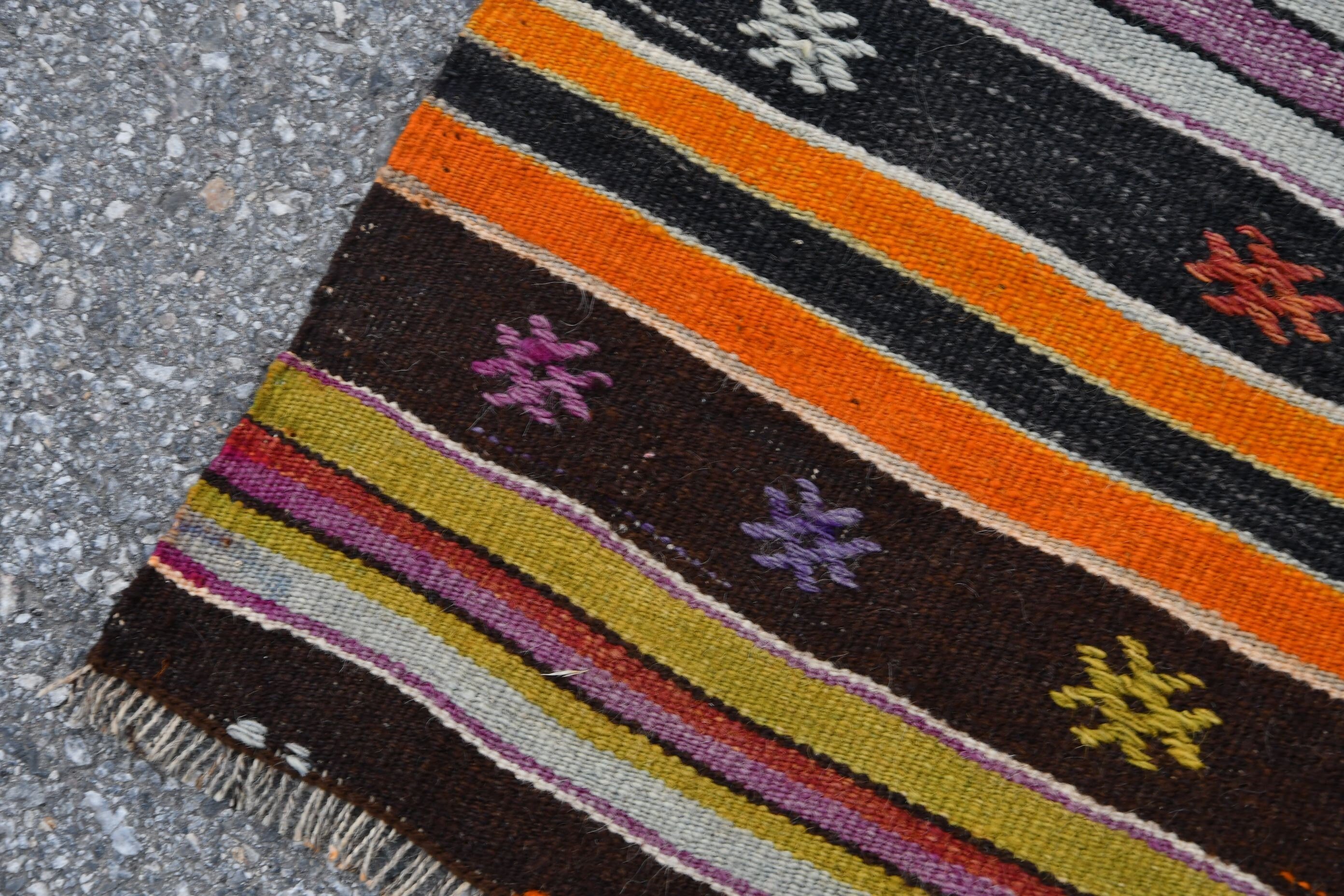 Kitchen Rugs, Kilim, Oriental Rugs, Vintage Rug, Hallway Rug, Orange Oriental Rug, 2.8x8.9 ft Runner Rug, Turkish Rug