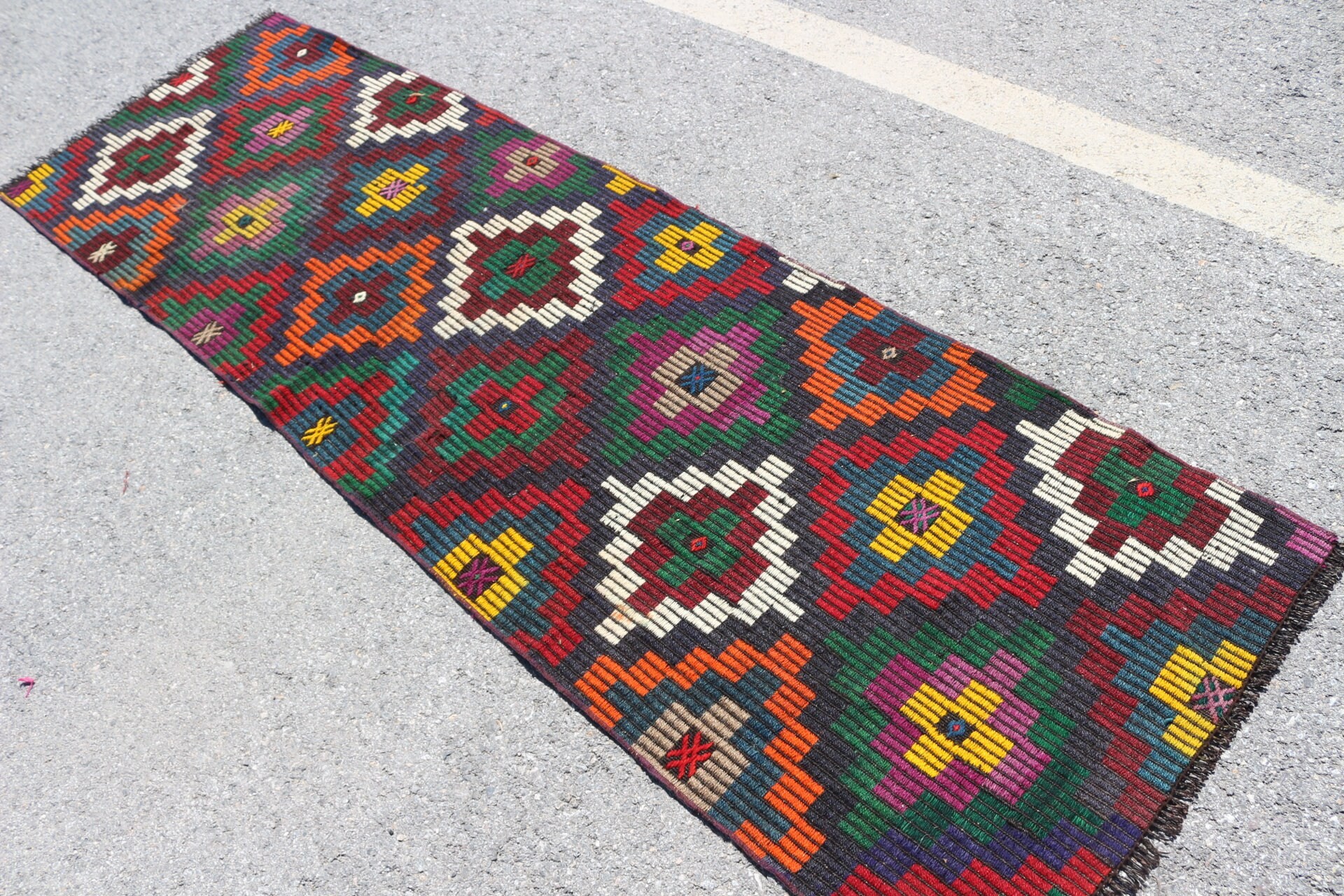 Fas Halısı, Merdiven Halıları, Türk Halısı, Kahverengi Yatak Odası Halıları, Oryantal Halı, Vintage Halılar, Kilim, Koridor Halıları, 2,6x8,4 ft Yolluk Halısı