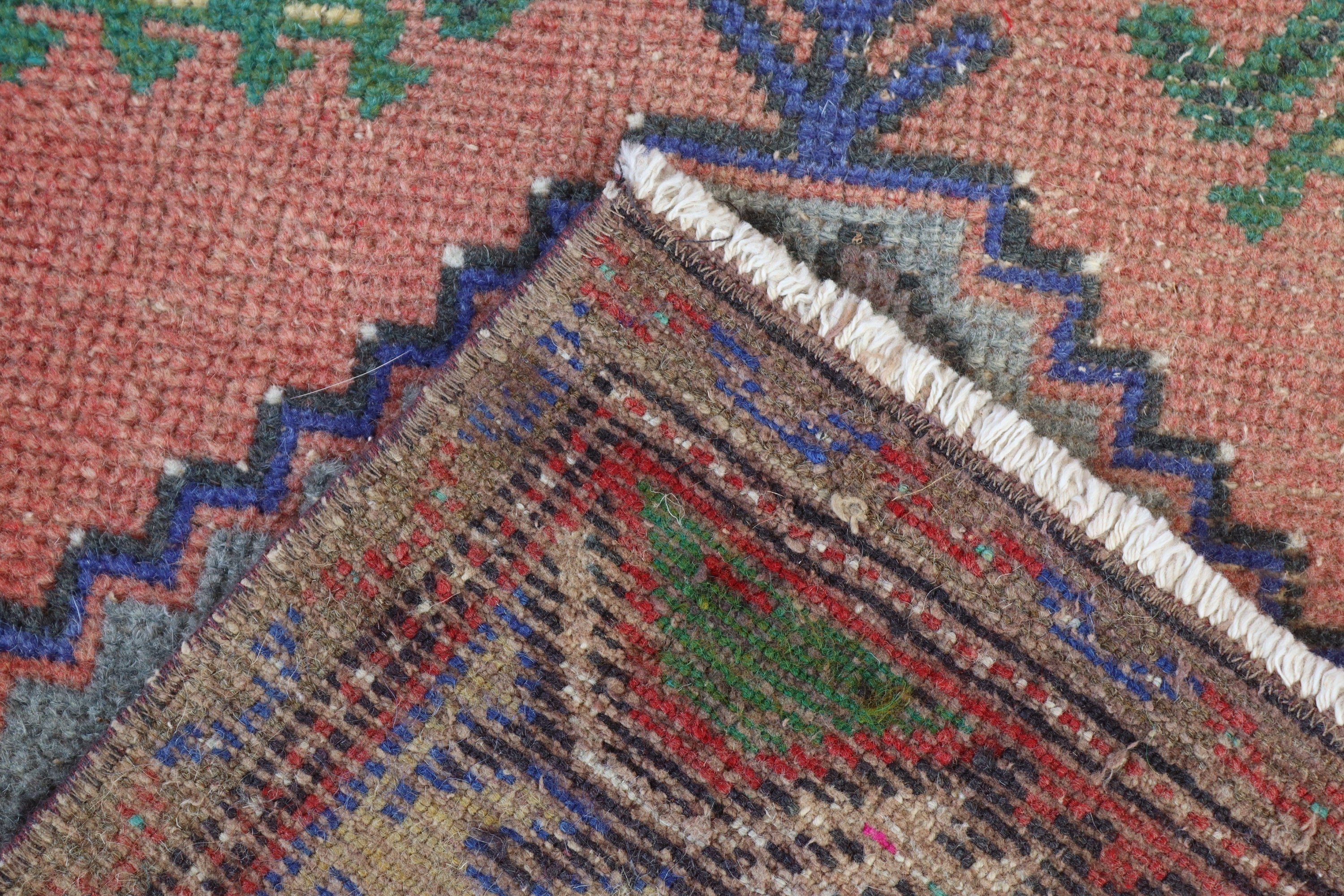 Türk Halıları, Küçük Alan Halısı, Küçük Vintage Halılar, Vintage Halılar, 1,5x3,4 ft Küçük Halı, Ev Dekor Halıları, Mavi Nötr Halı, Oryantal Halı