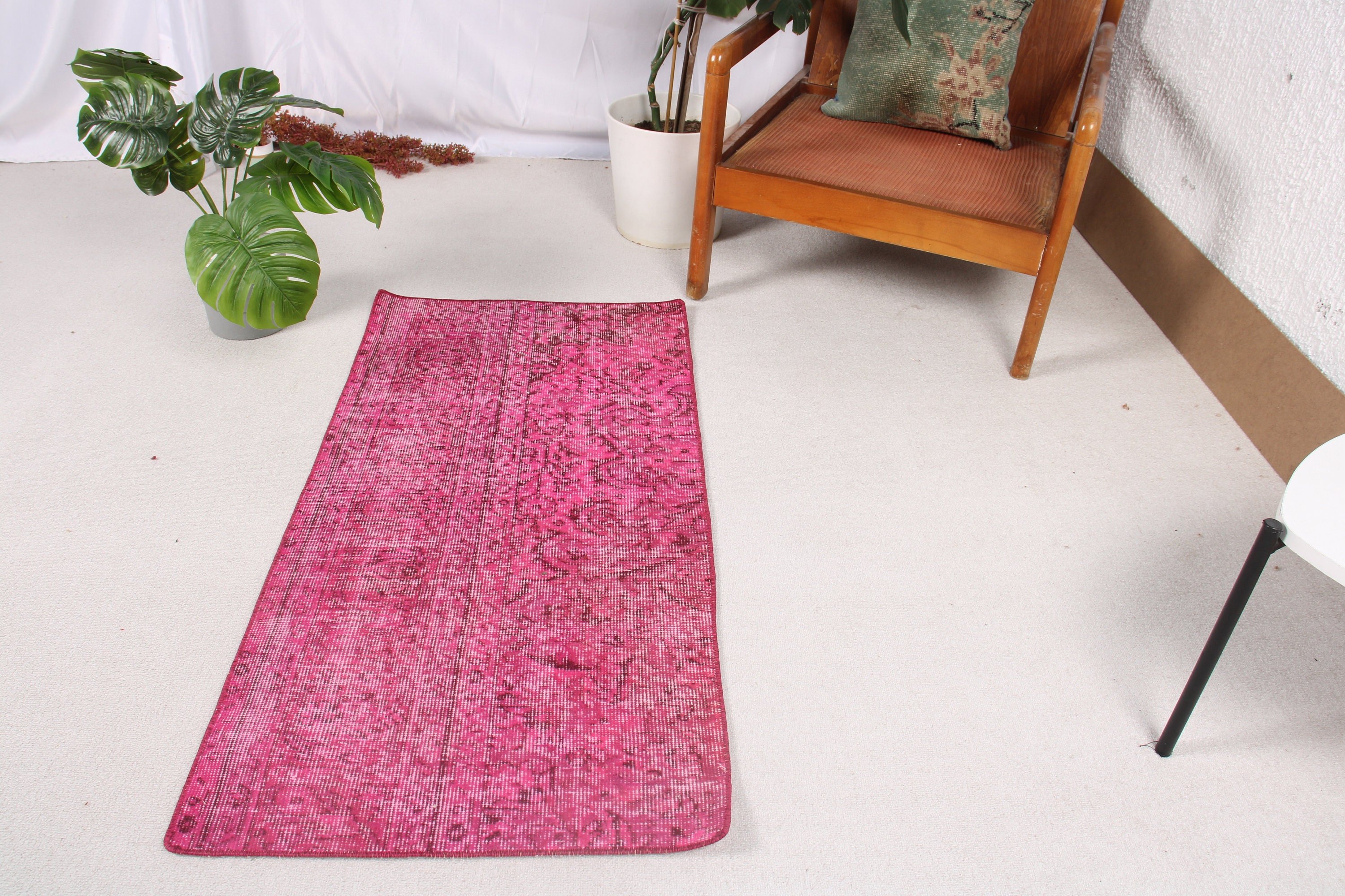 Vintage Rug, Small Vintage Rug, Pink Moroccan Rug, Modern Rugs, Wall Hanging Rugs, Floor Rug, Turkish Rug, 2x4 ft Small Rugs, Luxury Rug