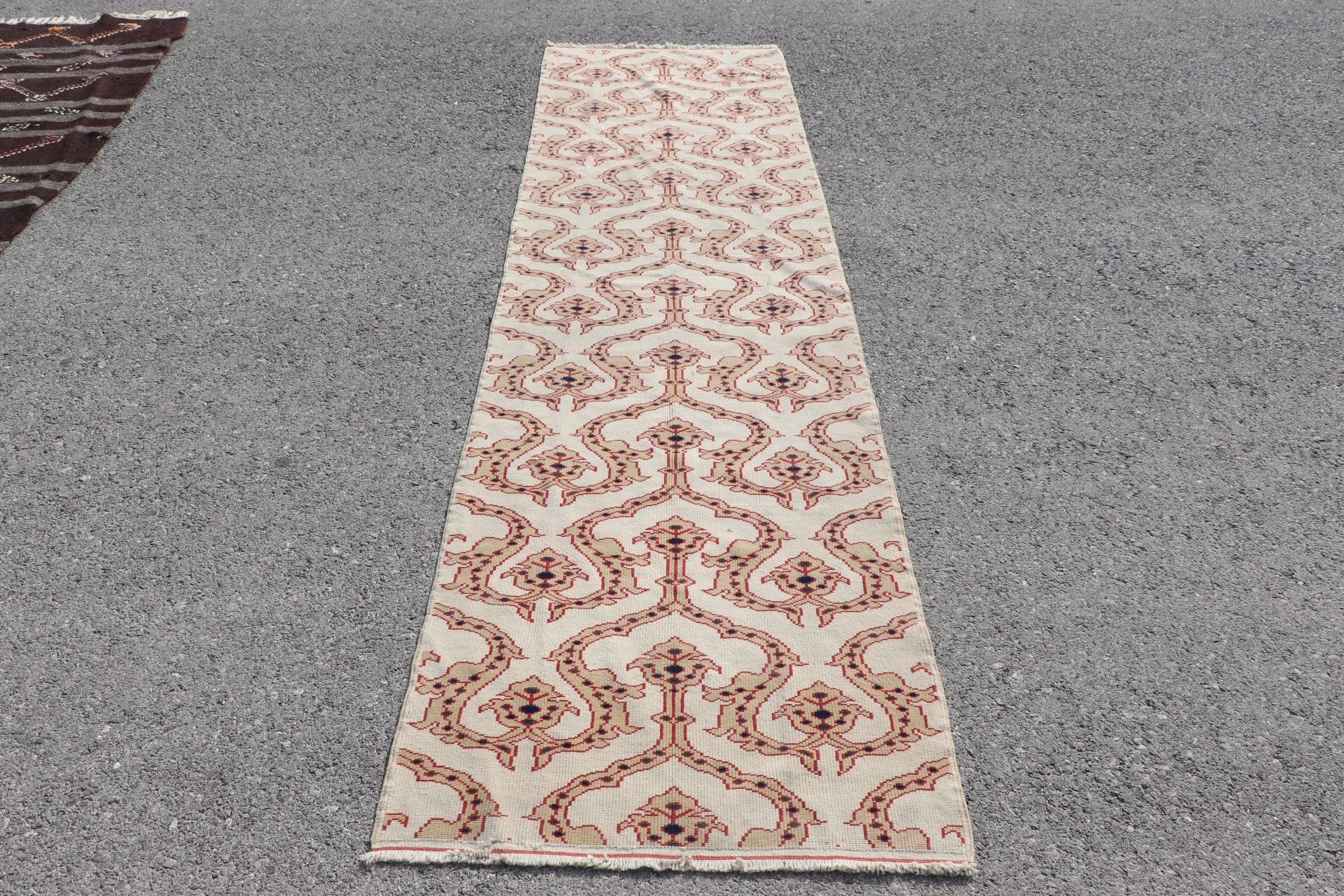 2.7x9.8 ft Runner Rug, Hallway Rugs, Beige Home Decor Rug, Vintage Rug, Turkish Rugs, Rugs for Corridor, Anatolian Rugs