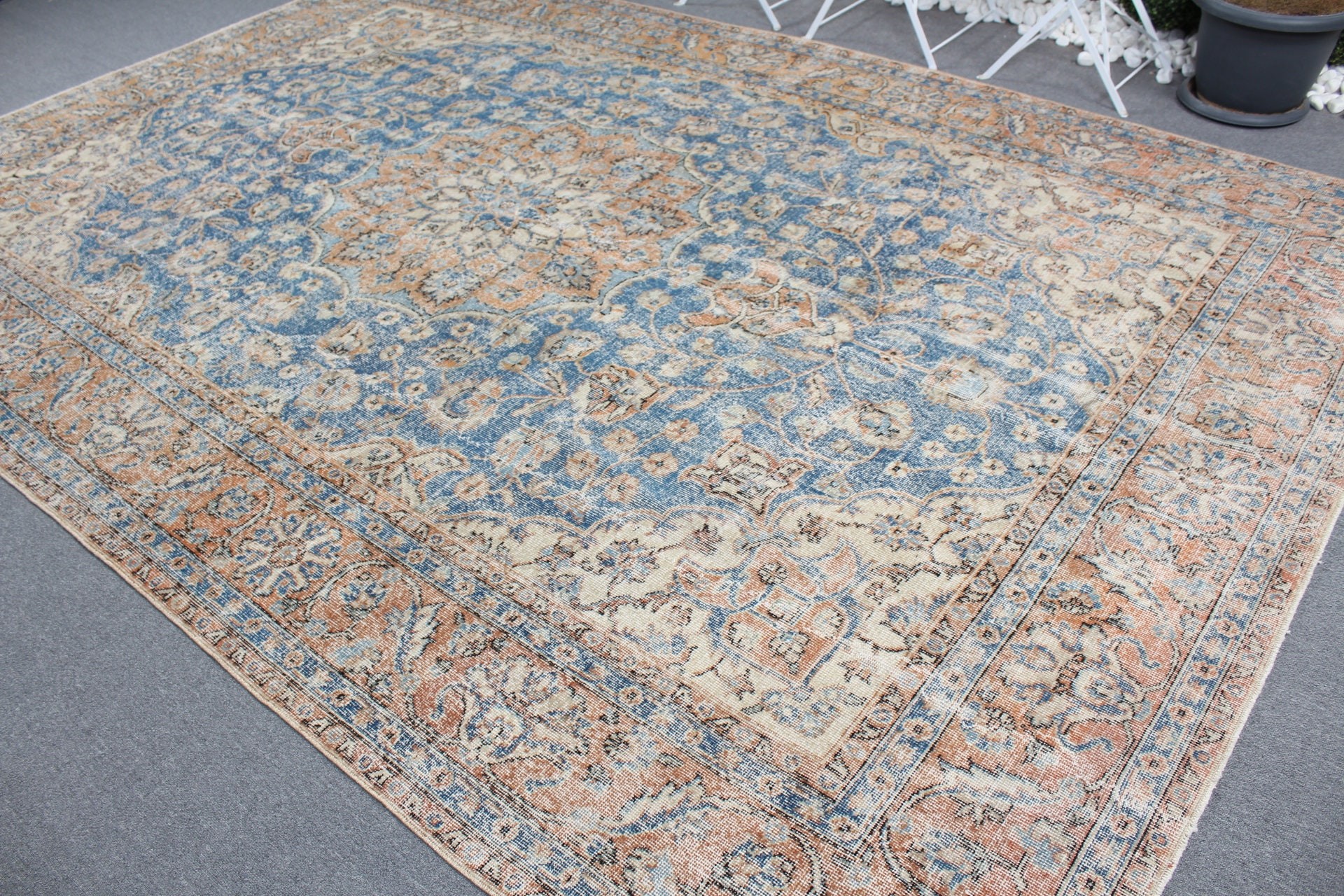 Bohemian Rugs, Saloon Rugs, 8.1x12.7 ft Oversize Rug, Blue Floor Rugs, Oriental Rugs, Salon Rug, Turkish Rugs, Vintage Rugs, Home Decor Rug