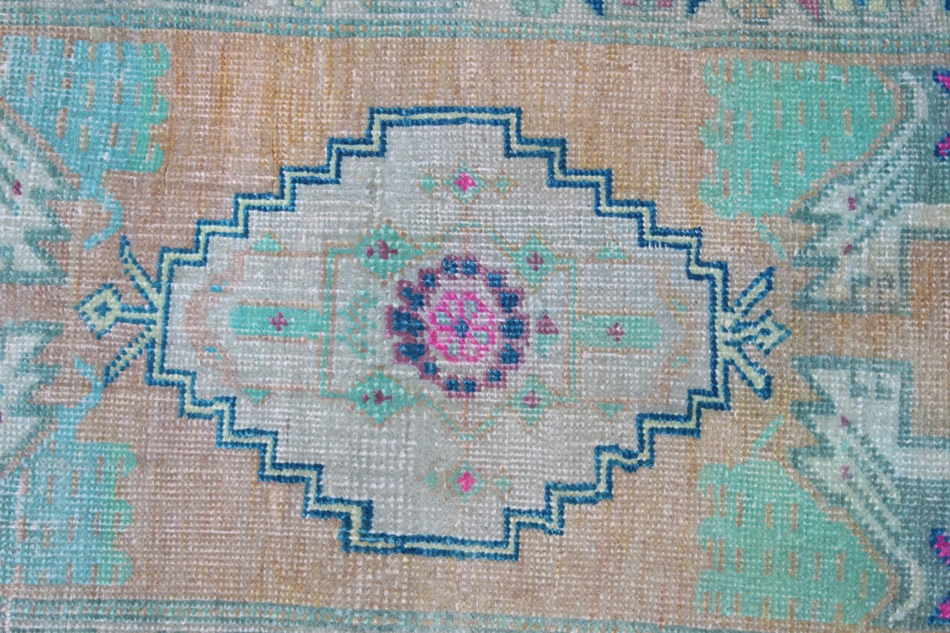 Vintage Halılar, Türk Halısı, Mutfak Halıları, Duvara Asılı Halı, Turuncu 1.3x3.3 ft Küçük Halı, Eski Halı, Kapı Paspası Halısı