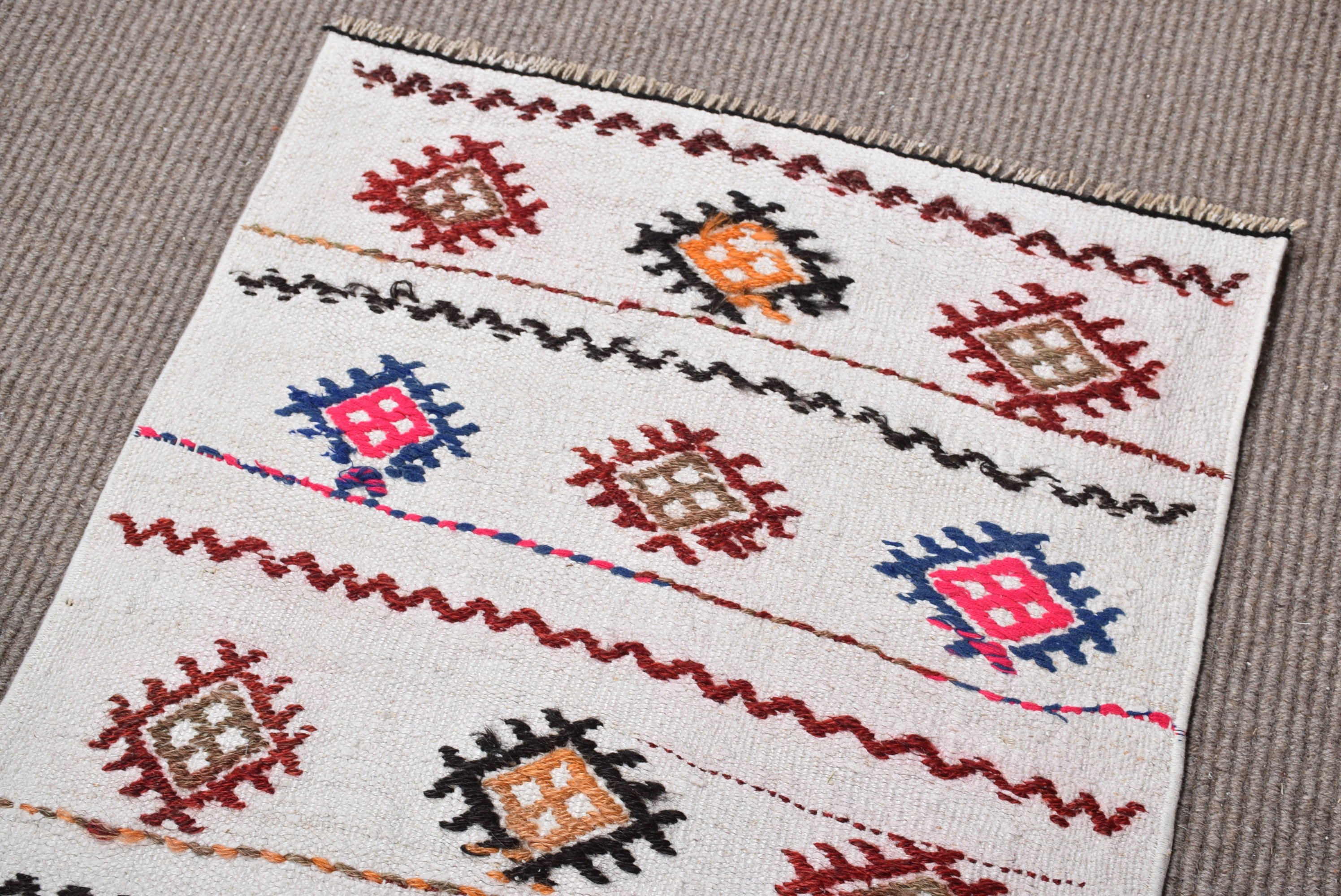 Turkish Rug, Bath Rug, Oushak Small Rug Rugs, White Bedroom Rug, Cool Rug, Vintage Rugs, Rugs for Bedroom, Floor Rug, 1.9x3.3 ft Small Rug