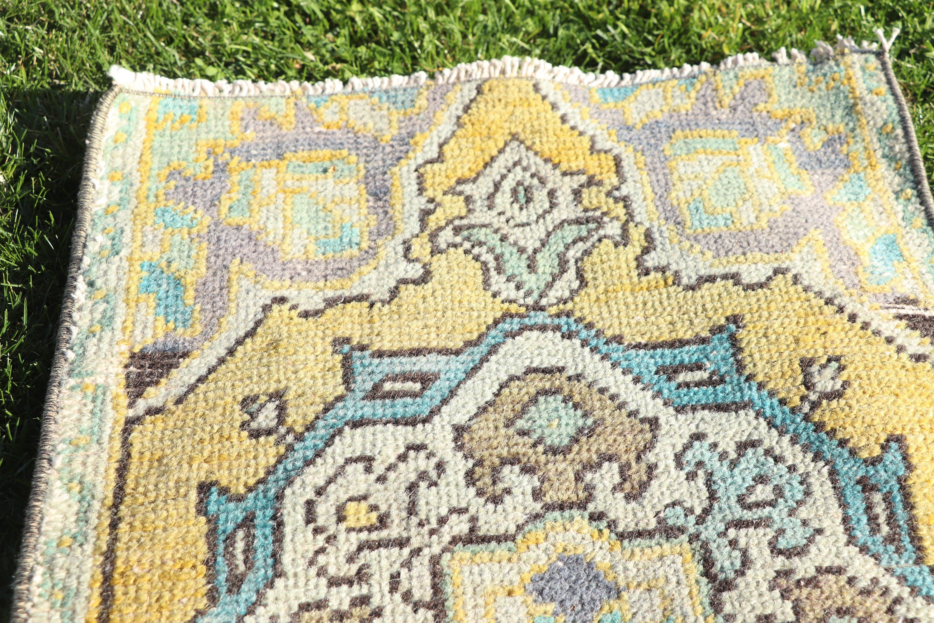 1.4x2.4 ft Small Rugs, Door Mat Rug, Vintage Rugs, Floor Rugs, Turkish Rugs, Yellow Moroccan Rug, Oriental Rugs, Bedroom Rugs, Kitchen Rugs