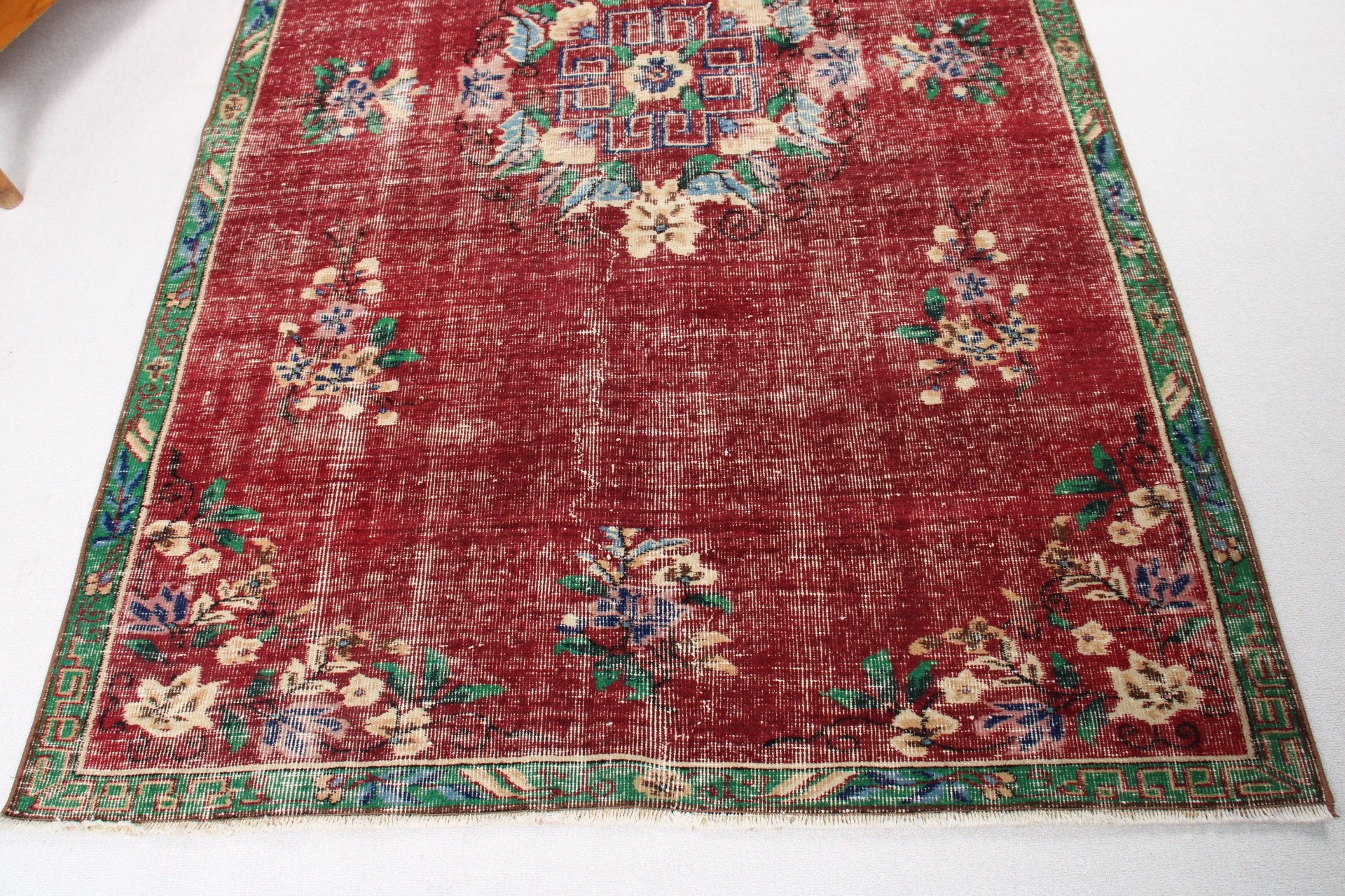 4.9x7.8 ft Alan Halıları, Vintage Halılar, Türk Halısı, El Dokuma Halılar, Kırmızı Nötr Halı, Türkiye Halıları, Boho Alanı Halıları, İç Mekan Halıları, Antika Halı