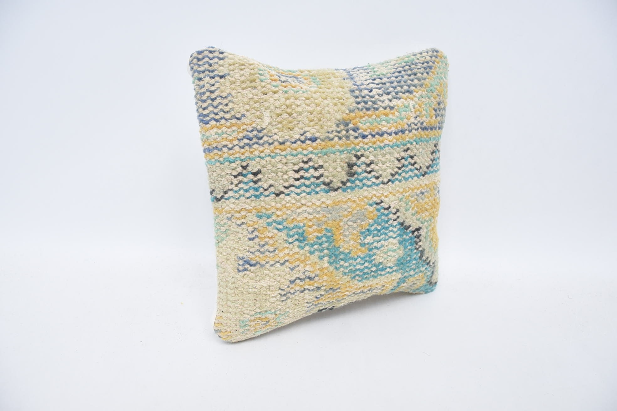 Interior Designer Pillow, Vintage Kilim Pillow Cushion, Kilim Cushion Sham, 12"x12" Beige Pillow Case, Antique Pillows