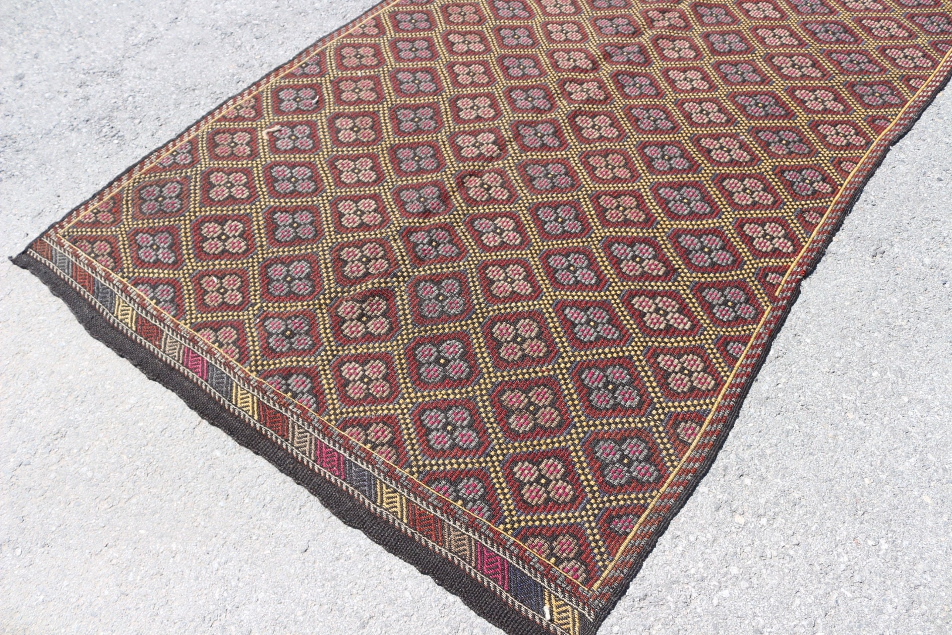 Oushak Halı, Kahverengi Oryantal Halılar, Yatak Odası Halıları, Vintage Halı, Yemek Odası Halısı, Türk Halısı, 5.1x8.6 ft Büyük Halı, Kilim