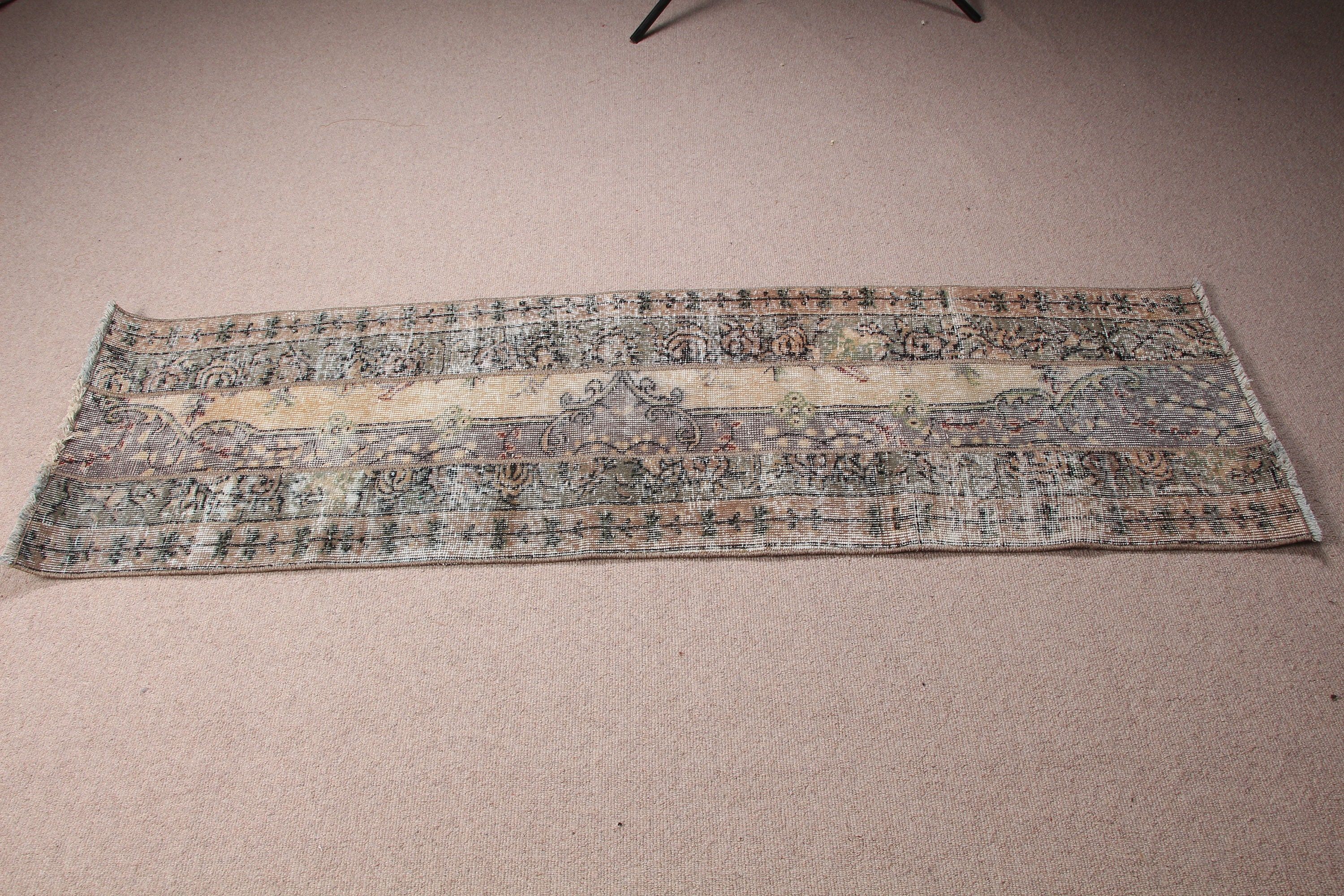 Türk Halıları, Merdiven Halıları, Mutfak Halısı, Vintage Halılar, Antika Halılar, Kahverengi Oryantal Halı, Koridor Halıları, Merdiven Halıları, 1.9x6.4 ft Yolluk Halısı