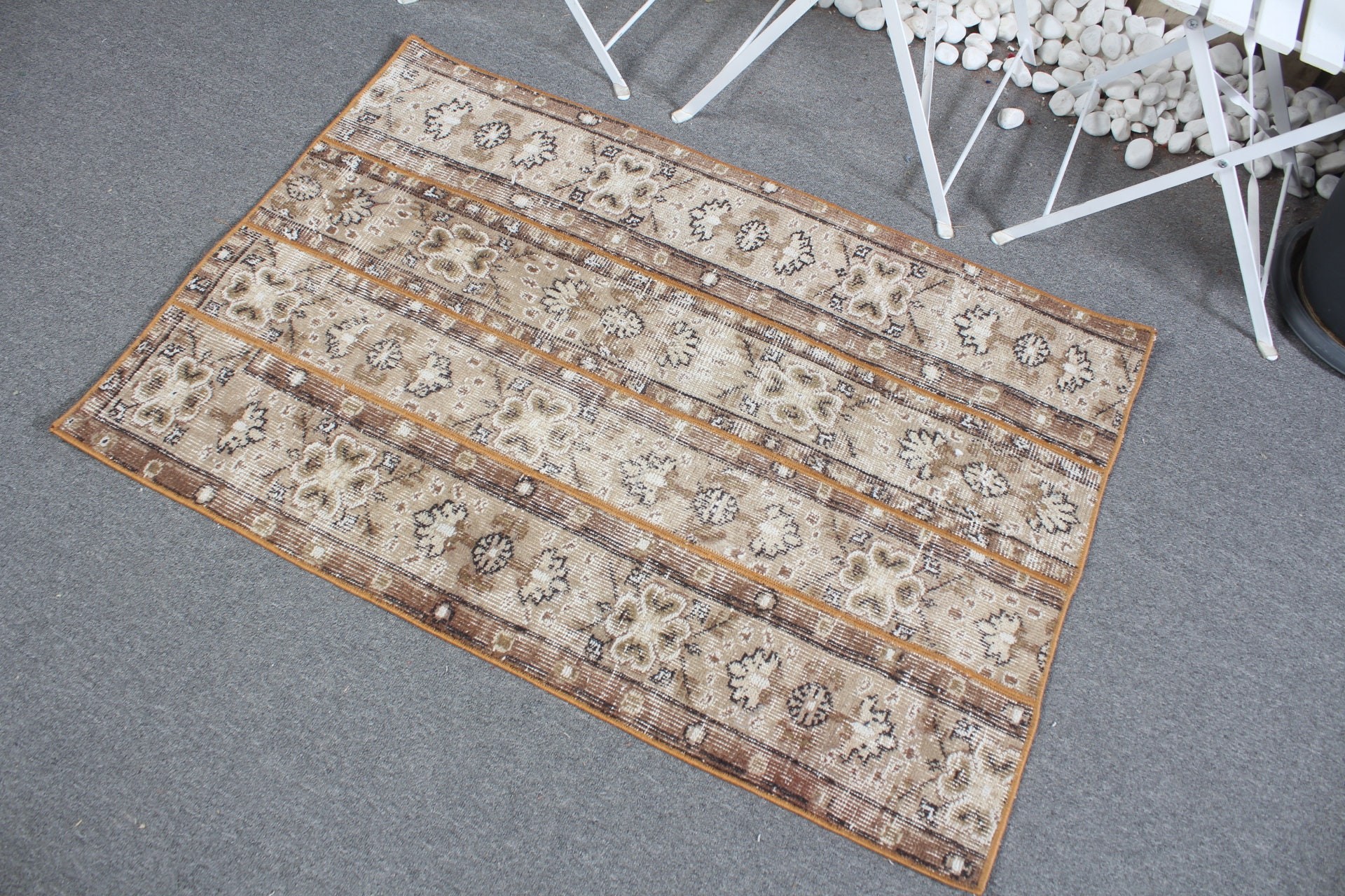 Beige Floor Rug, Bedroom Rug, Car Mat Rugs, Tribal Rug, Vintage Rug, Rugs for Entry, 2.7x4.2 ft Small Rugs, Turkish Rugs