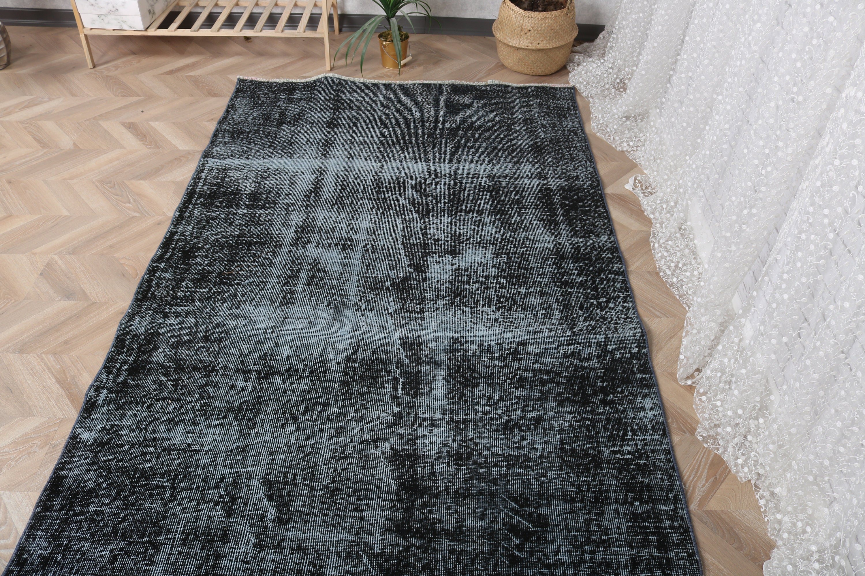 4.4x7 ft Area Rug, Dining Room Rugs, Vintage Rug, Luxury Rugs, Bedroom Rug, Oriental Rugs, Indoor Rugs, Black Moroccan Rugs, Turkish Rug