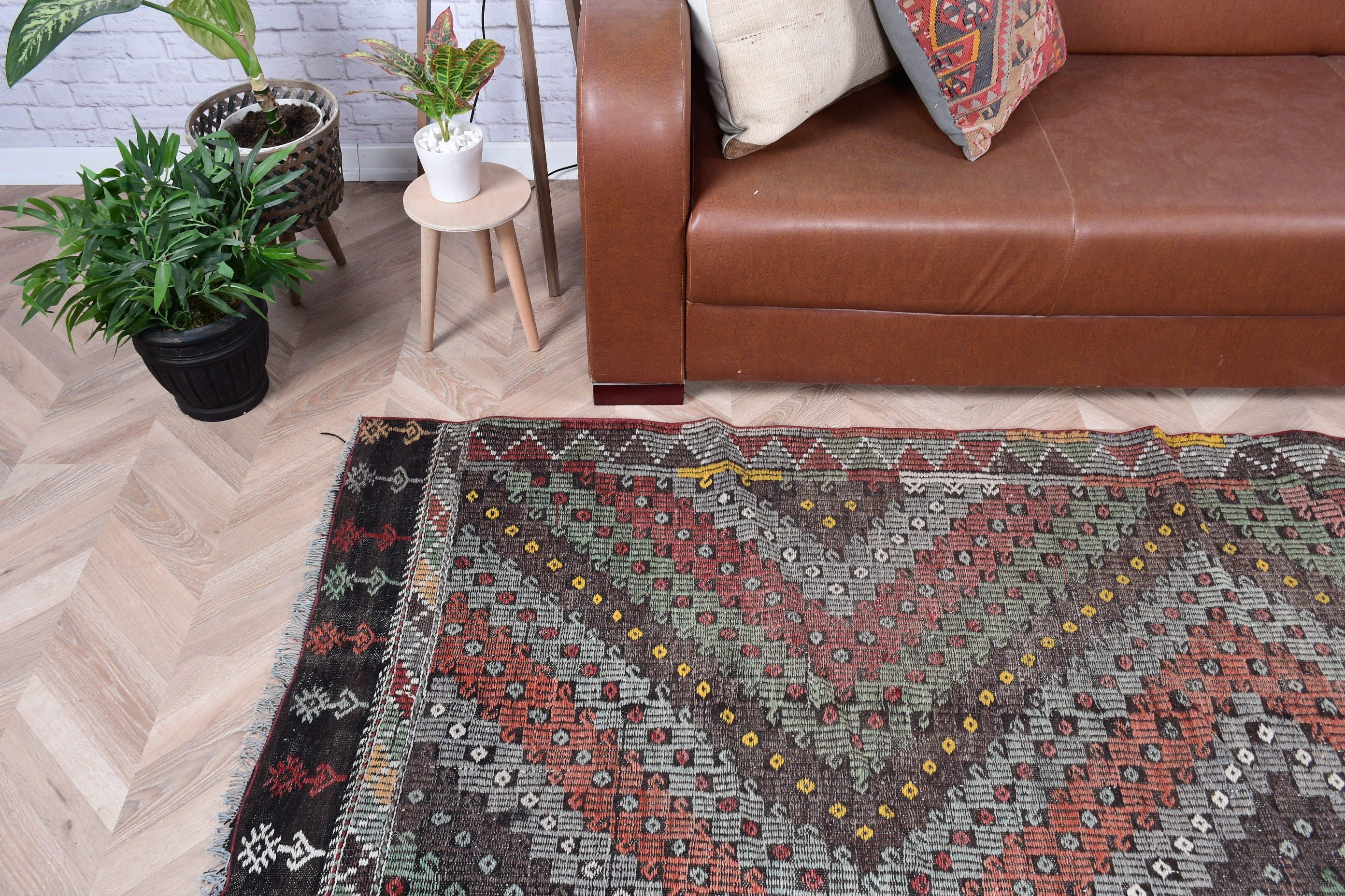 Oturma Odası Halısı, Mutfak Halısı, Fas Halısı, Vintage Halılar, Salon Halıları, Kilim, Türk Halısı, Turuncu 5.5x8.7 ft Büyük Halı