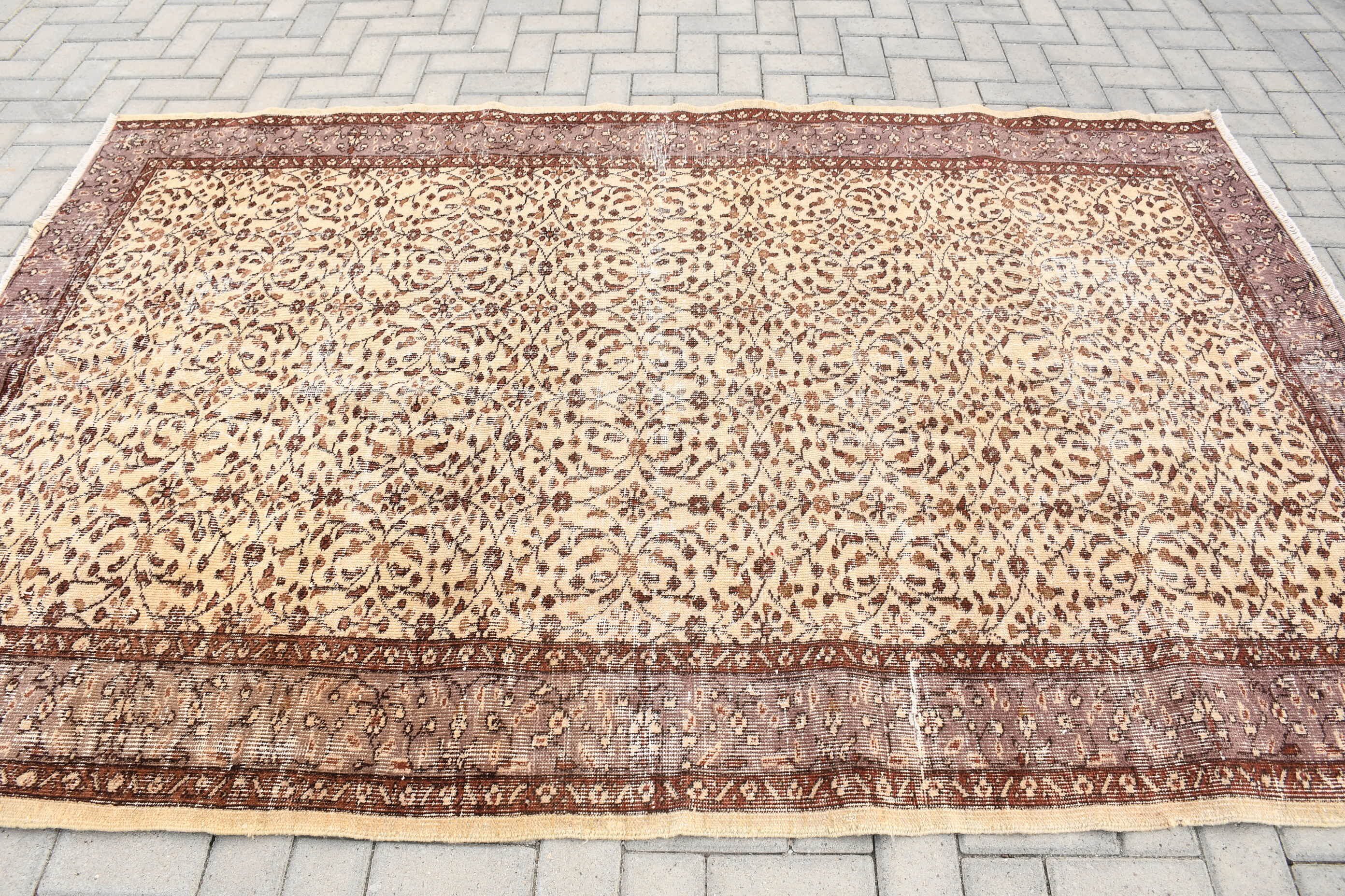 Bedroom Rug, Rugs for Bedroom, Home Decor Rug, Vintage Rug, Wool Rugs, 5.5x8.3 ft Large Rugs, Beige Oushak Rug, Turkish Rug, Salon Rug