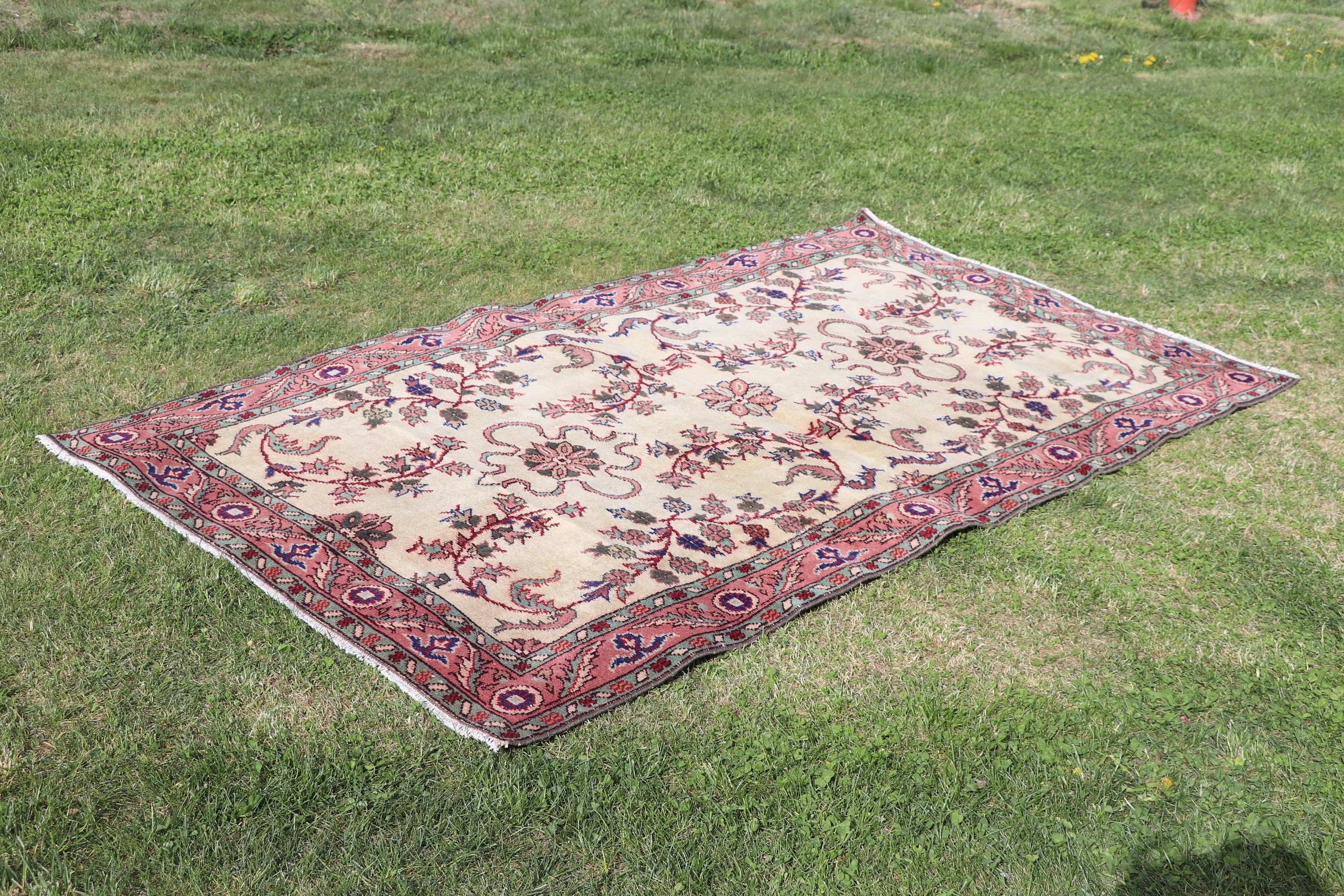 Türk Halıları, Türkiye Halıları, Oturma Odası Halısı, Lüks Halılar, 3,9x7,1 ft Alan Halısı, Mutfak Halıları, Yatak Odası Halısı, Bej Oryantal Halılar, Vintage Halılar