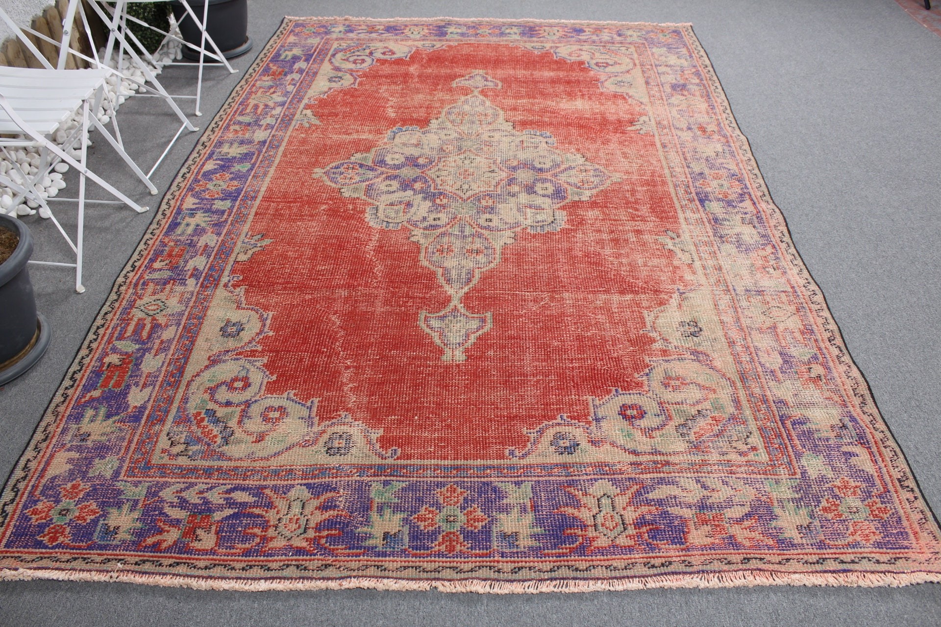 Bedroom Rug, Antique Rug, Outdoor Rug, Rugs for Salon, Red Floor Rug, Salon Rug, 6.5x9.8 ft Large Rug, Turkish Rug, Floor Rug, Vintage Rugs