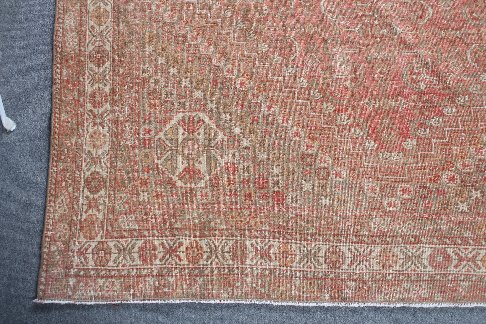 Kırmızı Oushak Halı, Oturma Odası Halısı, Ev Dekorasyonu Halısı, Türk Halısı, Yün Halılar, Büyük Yün Halılar, Vintage Halı, 5.4x8.3 ft Büyük Halı, Salon Halıları