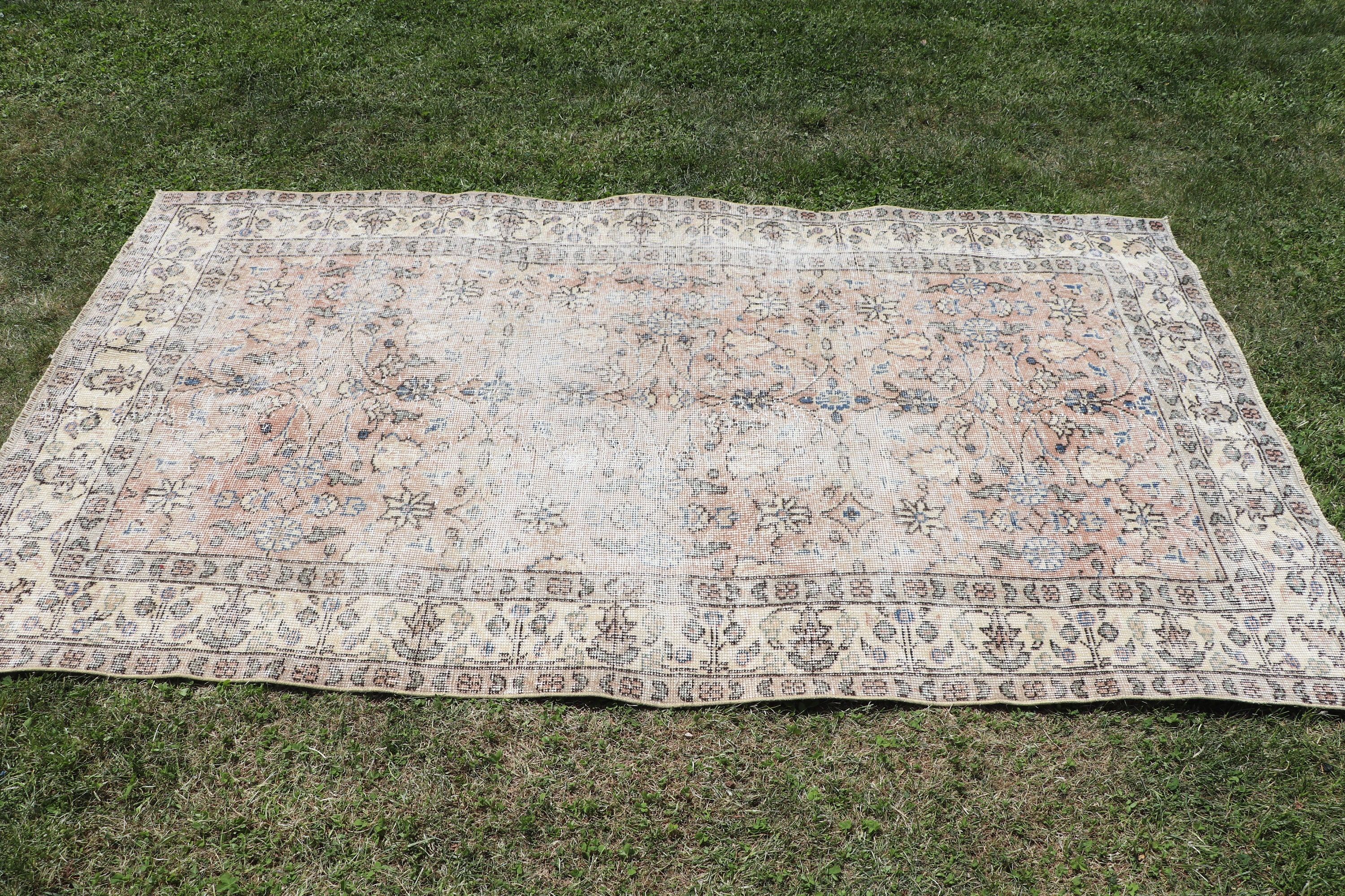 Kahverengi Mutfak Halısı, Türk Halısı, Boho Halıları, Vintage Halı, Lüks Halılar, Yatak Odası Halıları, 3,6x6,5 ft Accent Halı, Dekoratif Halılar, Mutfak Halıları