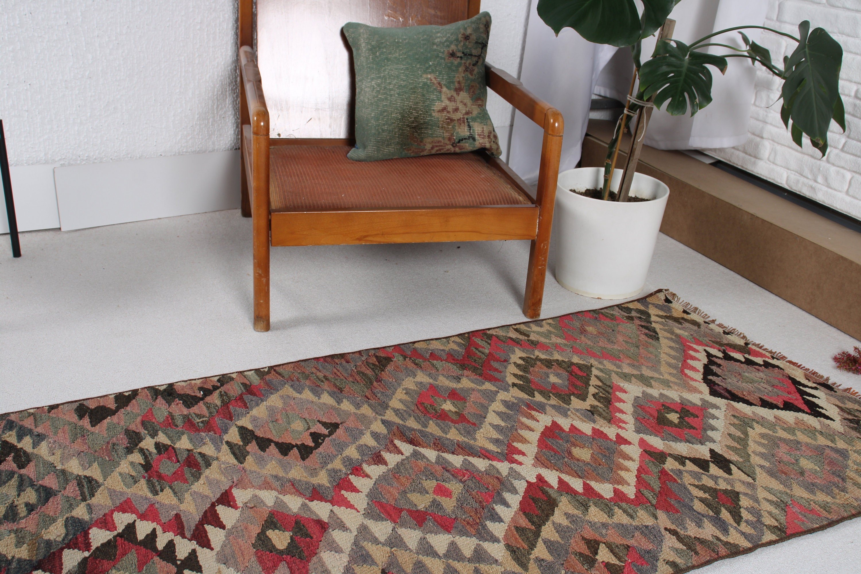 Oushak Halıları, Kilim, Merdiven Halıları, Boho Halıları, Yeşil Oryantal Halı, 2,7x9,5 ft Runner Halısı, Koridor Halıları, Vintage Halı, Türk Halıları