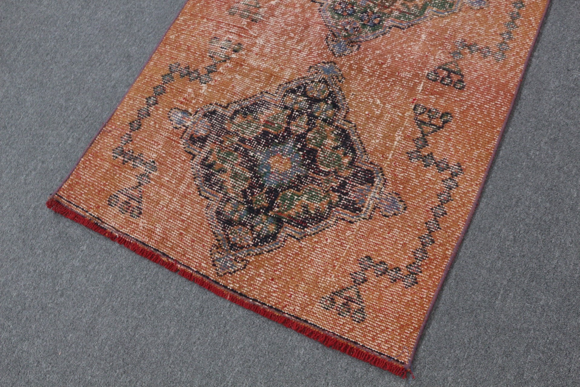 Vintage Rug, Nursery Rug, Wall Hanging Rugs, Turkish Rugs, Orange  2.8x3.9 ft Small Rugs, Wool Rug, Nomadic Rug, Oriental Rug