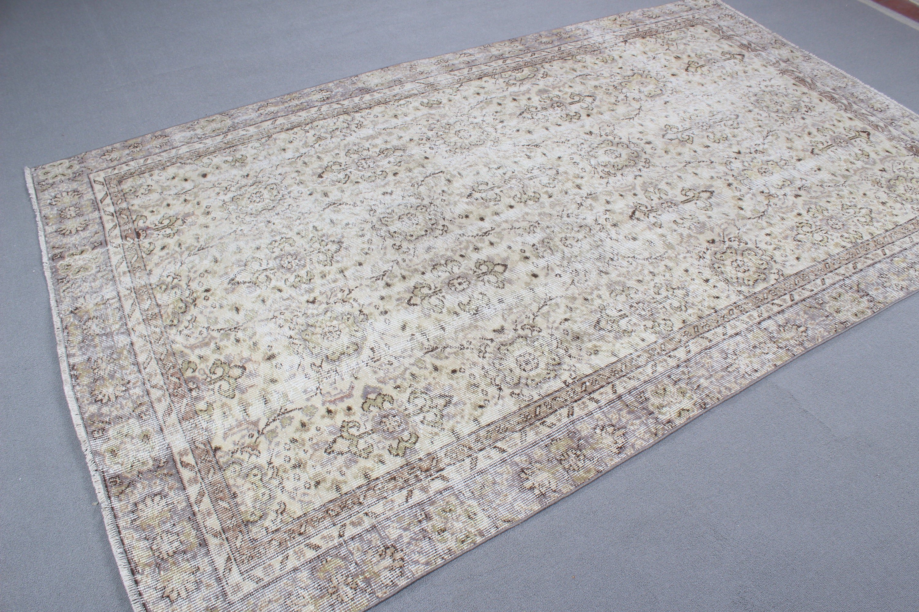 5.6x9.1 ft Large Rugs, Large Boho Rugs, Oriental Rug, Dining Room Rug, Turkish Rugs, Boho Rug, Green Neutral Rugs, Vintage Rugs, Floor Rug