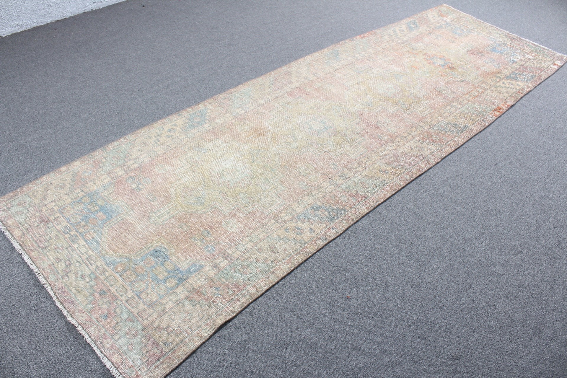 Antique Rugs, Stair Rugs, Hallway Rug, Vintage Rug, 3.3x10.1 ft Runner Rug, Turkish Rugs, Green Bedroom Rug, Rugs for Runner, Kitchen Rug