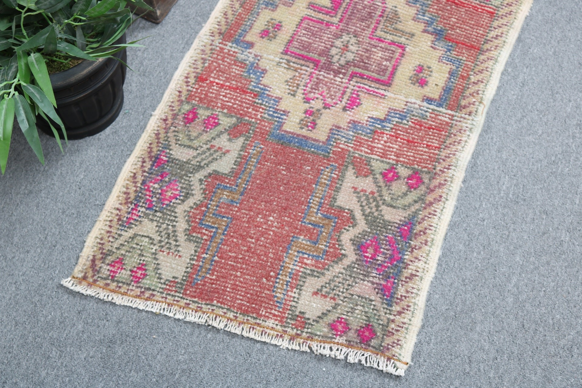 Antika Halılar, 1.6x3 ft Küçük Halı, Boho Halı, Duvara Asılı Halılar, Modern Halılar, Vintage Halılar, Kırmızı Düz ​​Dokuma Halılar, Türk Halısı, Yatak Odası Halıları