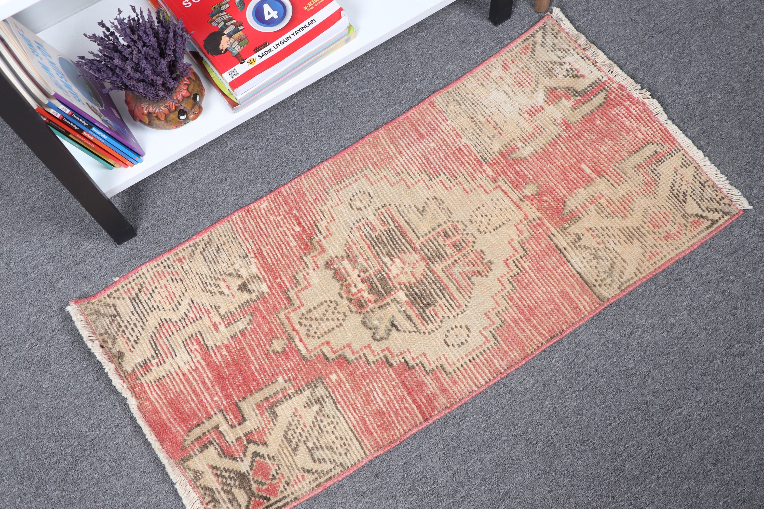 Bedroom Rug, Antique Rug, Turkey Rugs, Red Floor Rug, 1.4x2.8 ft Small Rug, Turkish Rug, Vintage Rugs, Wall Hanging Rugs