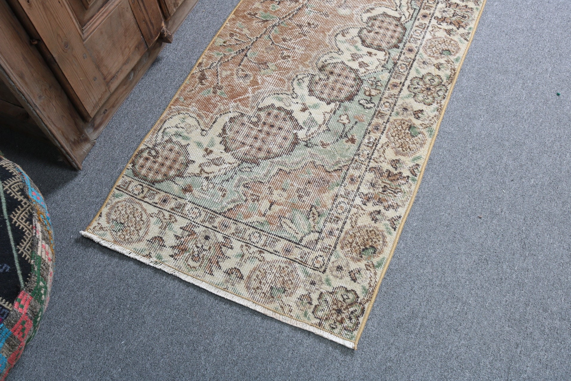 Bedroom Rugs, 2.2x3.5 ft Small Rug, Vintage Rugs, Turkish Rug, Small Area Rugs, Rugs for Kitchen, Beige Antique Rug, Antique Rug, Bath Rug