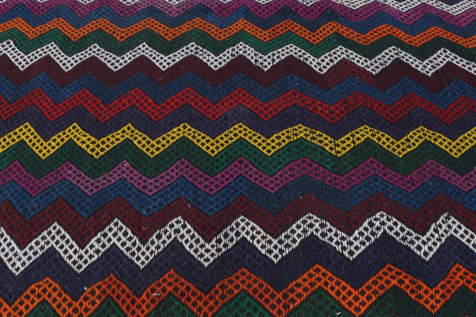 Kitchen Rug, Turkish Rug, Salon Rugs, Kilim, Rainbow Wool Rugs, 6.8x8.8 ft Large Rug, Vintage Rugs, Muted Rug, Floor Rugs, Dining Room Rug