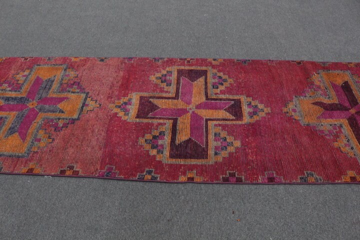 3.1x10.2 ft Runner Rug, Nomadic Rug, Turkish Rug, Corridor Rug, Kitchen Rug, Vintage Rug, Moroccan Rugs, Pink Oriental Rug