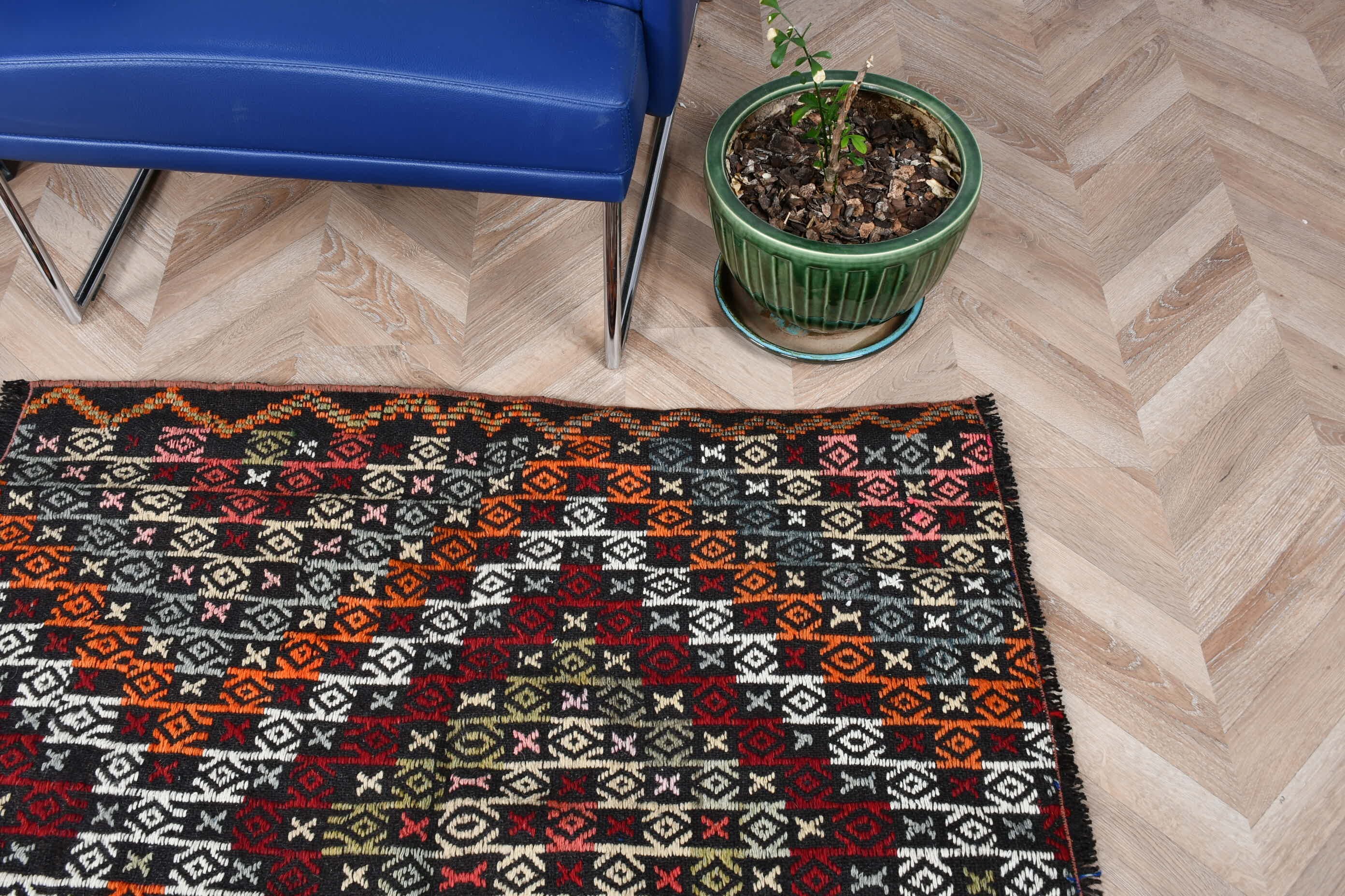 Çocuk Halıları, Yatak Odası Halıları, Türk Halısı, Kilim, Siyah 5,3x3,7 ft Accent Halı, Mutfak Halıları, Vintage Halı, Oushak Halı