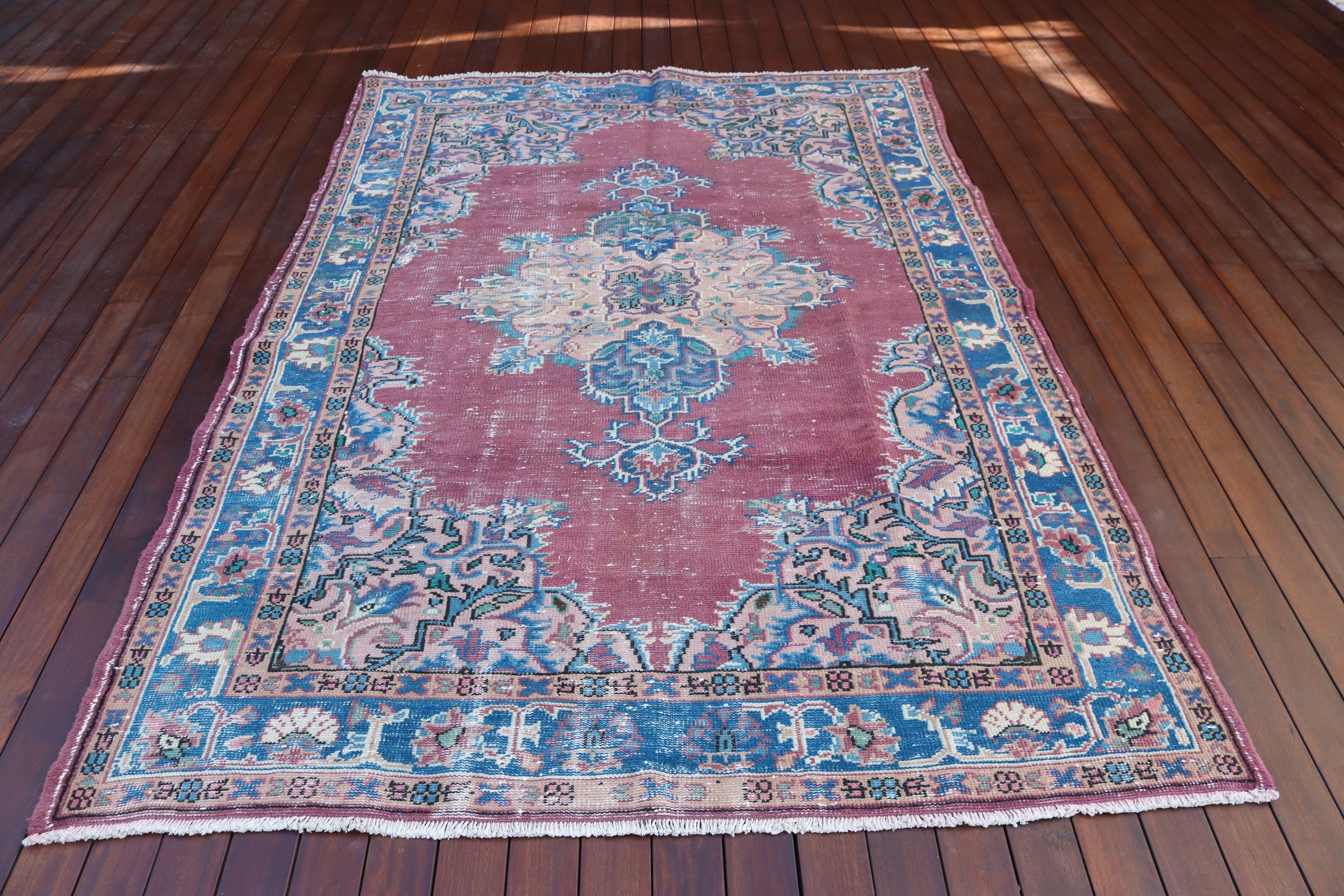 5.5x8.1 ft Büyük Halılar, Mor Soğuk Halı, Vintage Halılar, Geometrik Halı, Yemek Odası Halıları, Etnik Halılar, Türk Halısı, Büyük Boho Halısı, Boho Halıları