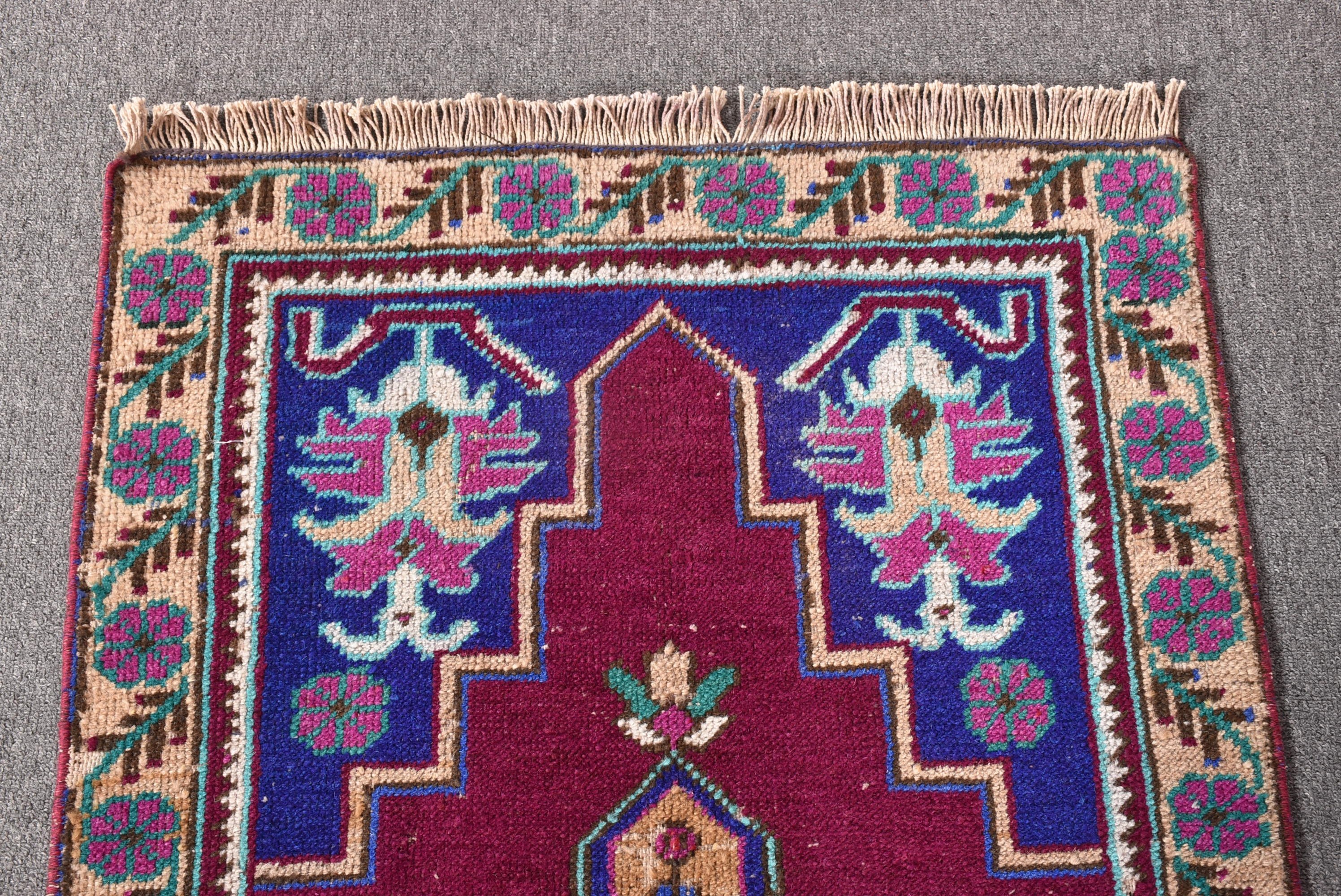 Yer Halısı, El Yapımı Halı, Mor Ev Dekorasyonu Halısı, Modern Halılar, Vintage Halı, 2.3x4.2 ft Küçük Halı, Araba Paspas Halıları, Küçük Alan Halıları, Türk Halısı