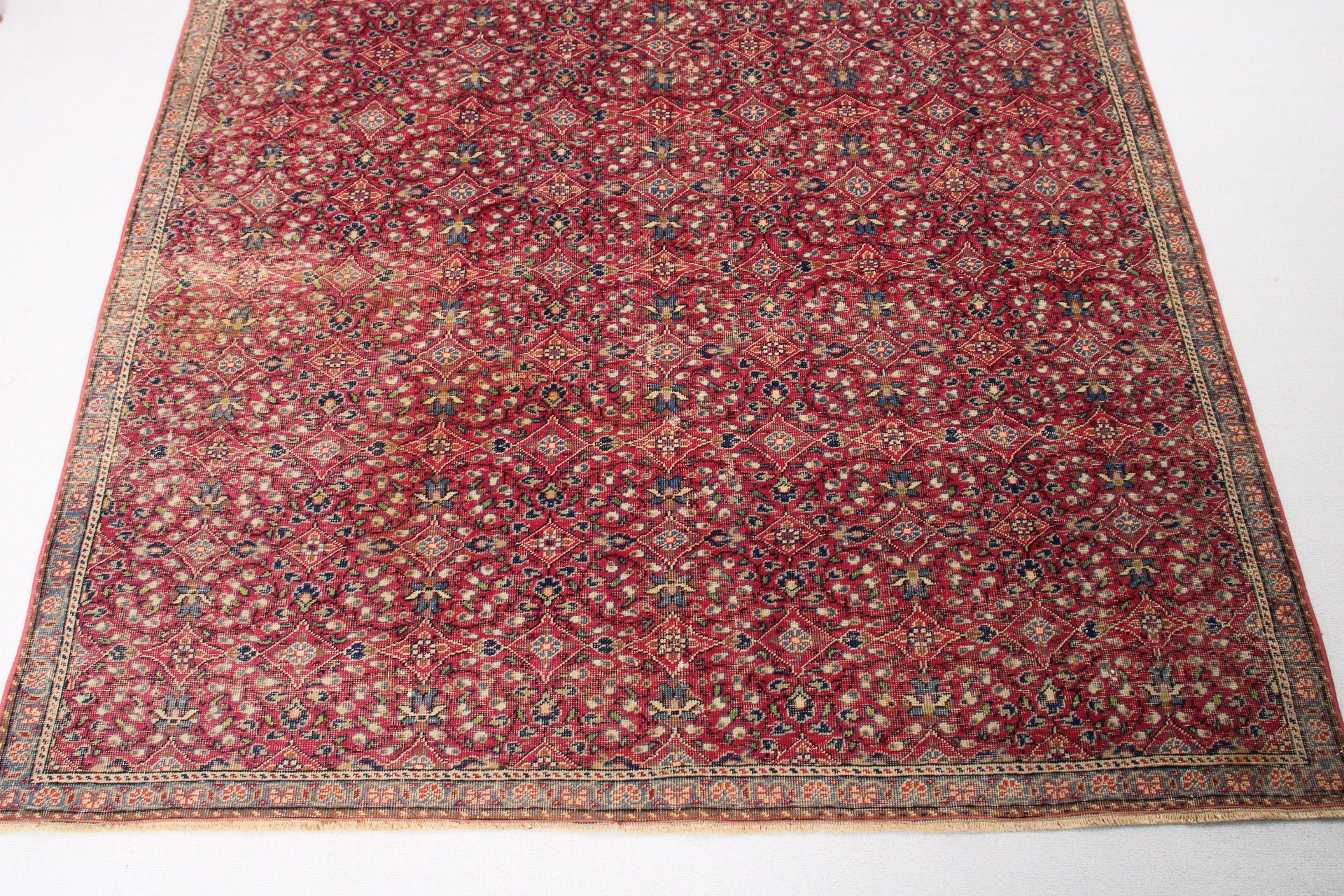 5.1x8.4 ft Büyük Halılar, Oushak Halıları, Büyük Oushak Halıları, Yemek Odası Halıları, Pembe Boho Halıları, Türk Halıları, Vintage Halı