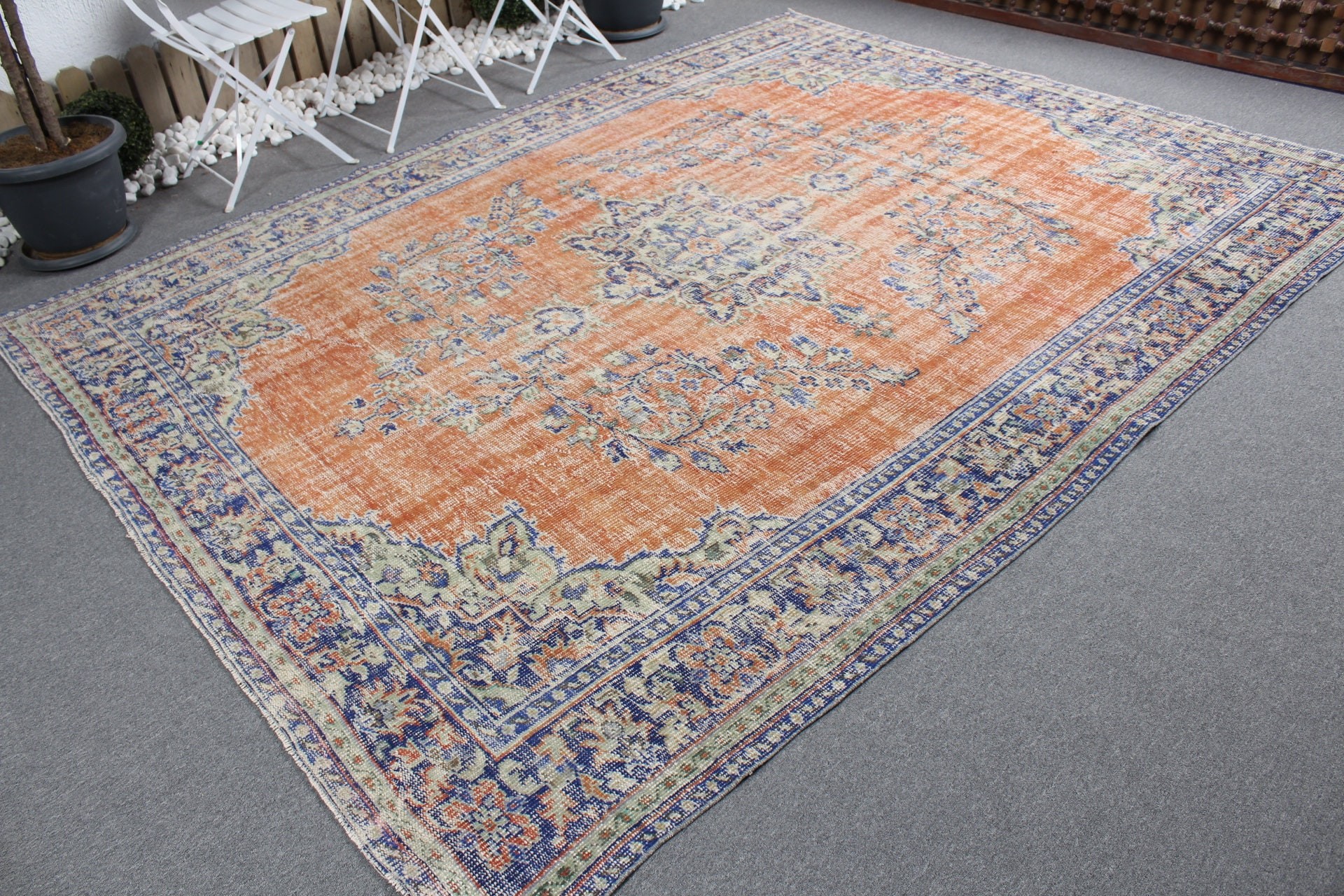 Dining Room Rug, Moroccan Rug, Red Oriental Rug, Oushak Rug, 7.4x10.2 ft Oversize Rug, Salon Rug, Turkish Rug, Old Rugs, Vintage Rugs