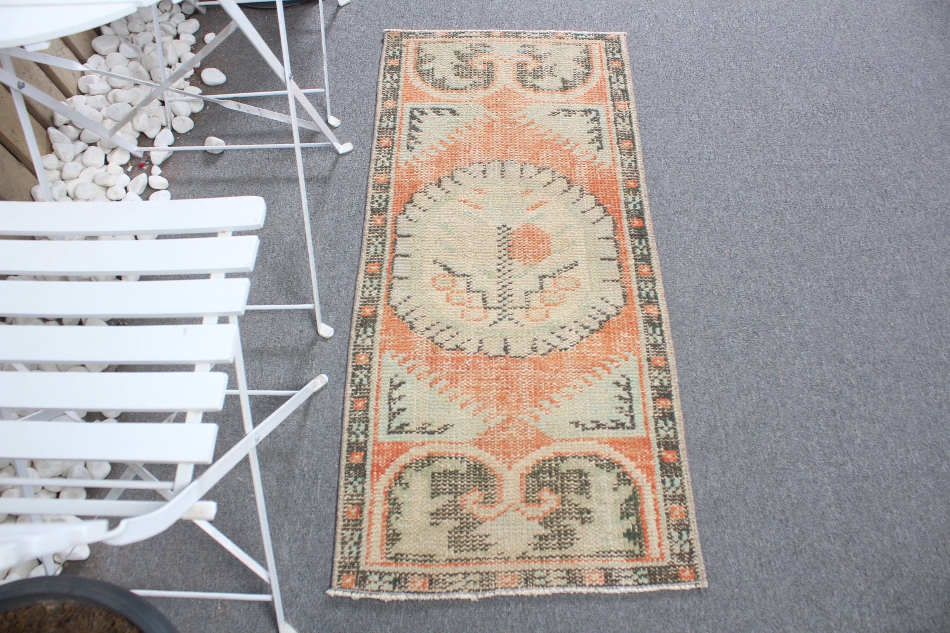 Turkish Rugs, Orange Cool Rugs, Car Mat Rug, 2.4x4 ft Small Rug, Vintage Rug, Cool Rug, Rugs for Door Mat, Door Mat Rugs