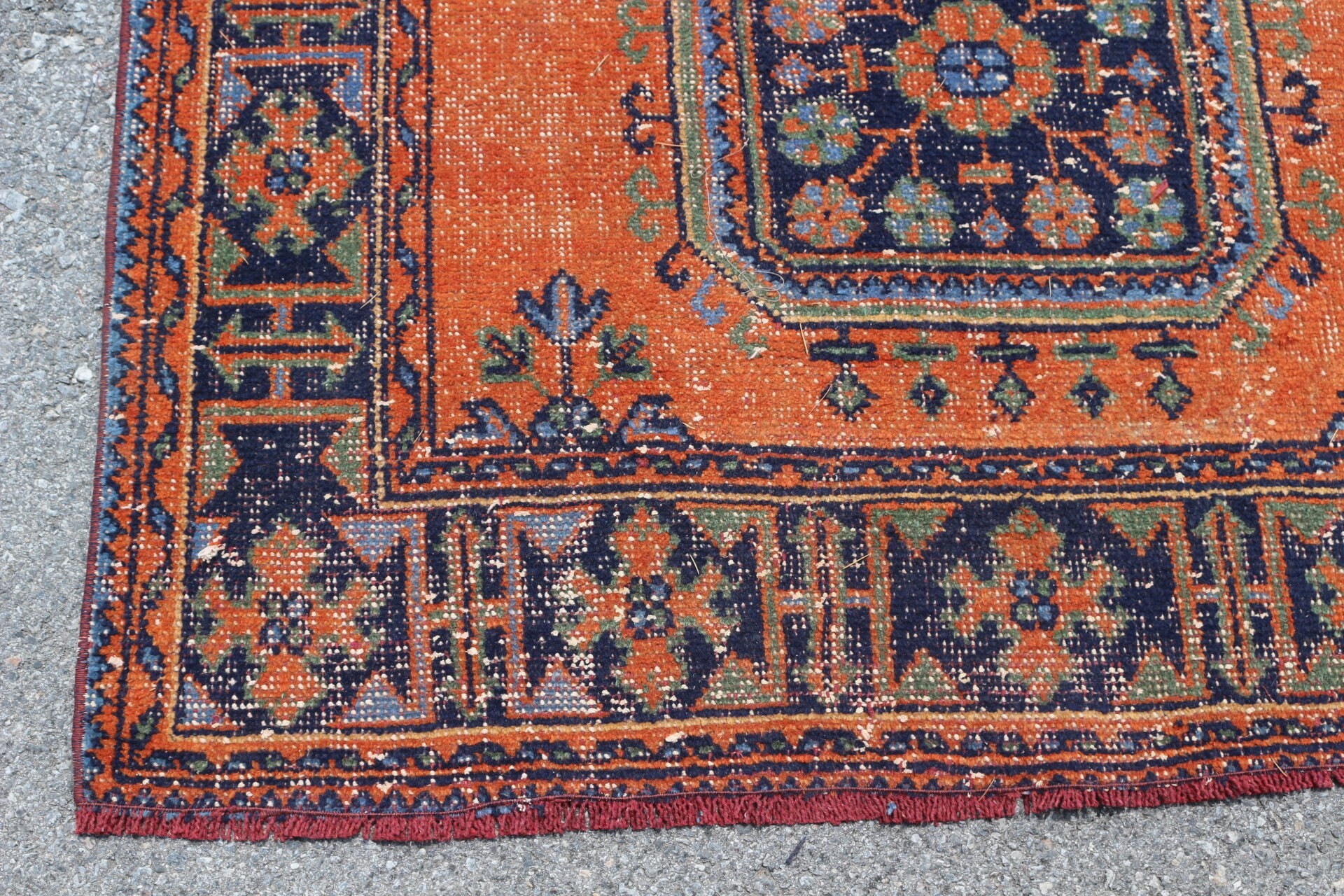 Rugs for Corridor, Turkish Rugs, Corridor Rug, Orange Wool Rug, Bedroom Rugs, 4.4x11 ft Runner Rug, Oriental Rugs, Natural Rug, Vintage Rug