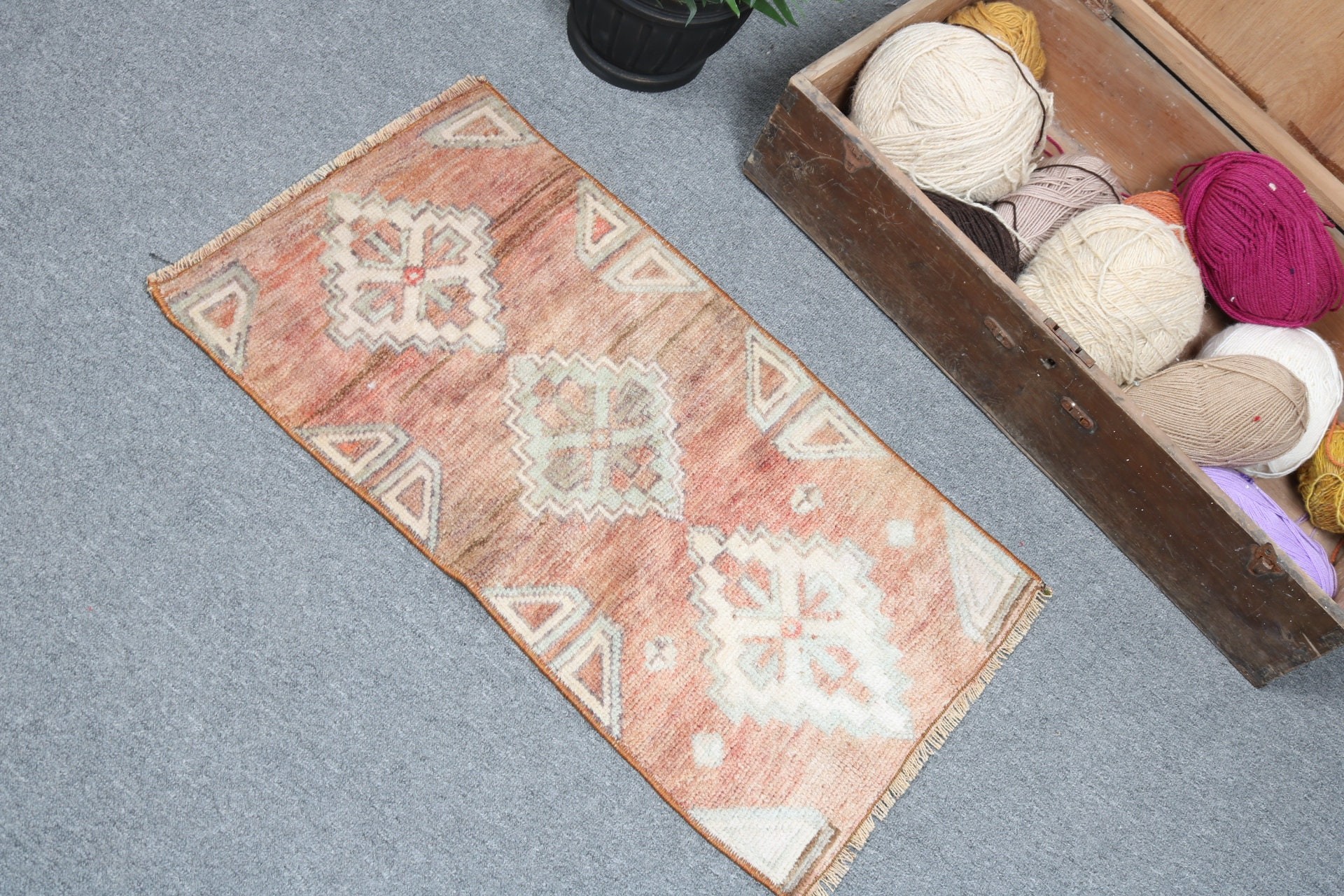 Outdoor Rugs, Bedroom Rugs, Turkish Rug, Modern Rug, Red Kitchen Rug, Small Area Rug, 1.4x2.5 ft Small Rugs, Small Vintage Rug, Vintage Rug