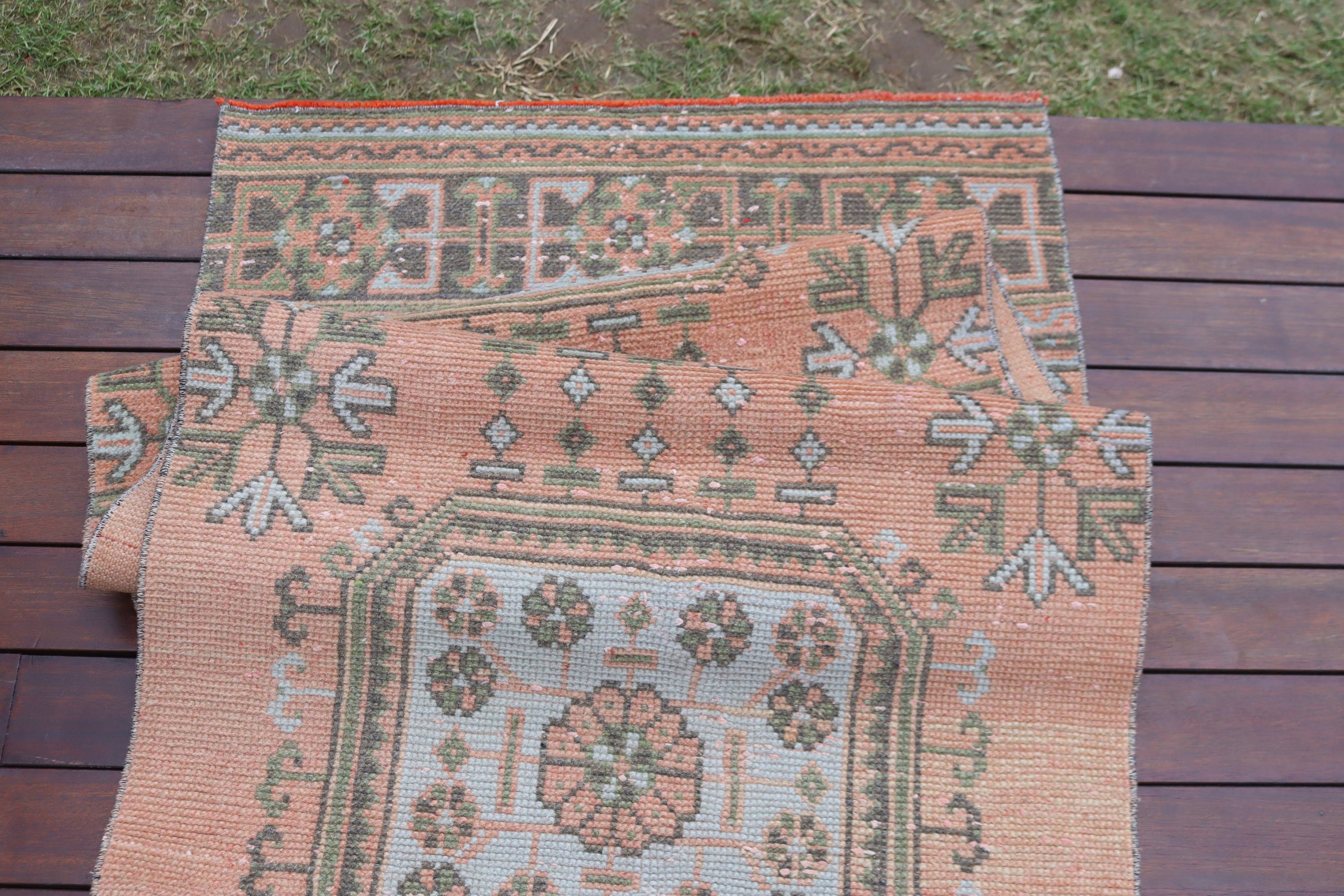 Egzotik Halılar, Beni Ourain Runner Halı, 2.6x11.3 ft Runner Halılar, Turuncu Fas Halısı, Fas Halısı, Vintage Halı, Yer Halıları, Türk Halısı