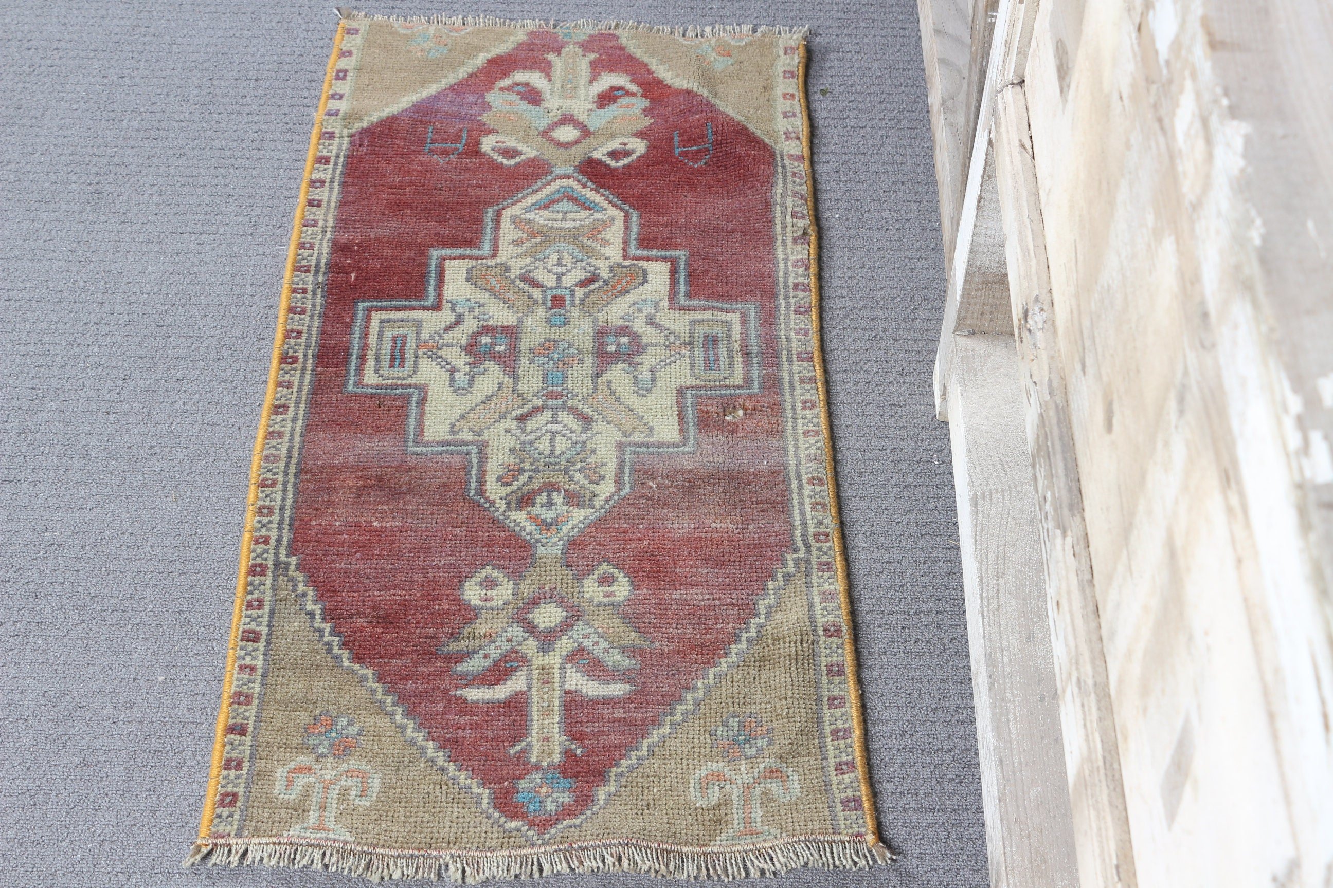 Bedroom Rug, Vintage Rugs, Antique Rug, Brown Oriental Rugs, Outdoor Rugs, Car Mat Rug, Oushak Rugs, Turkish Rug, 1.3x2.6 ft Small Rugs